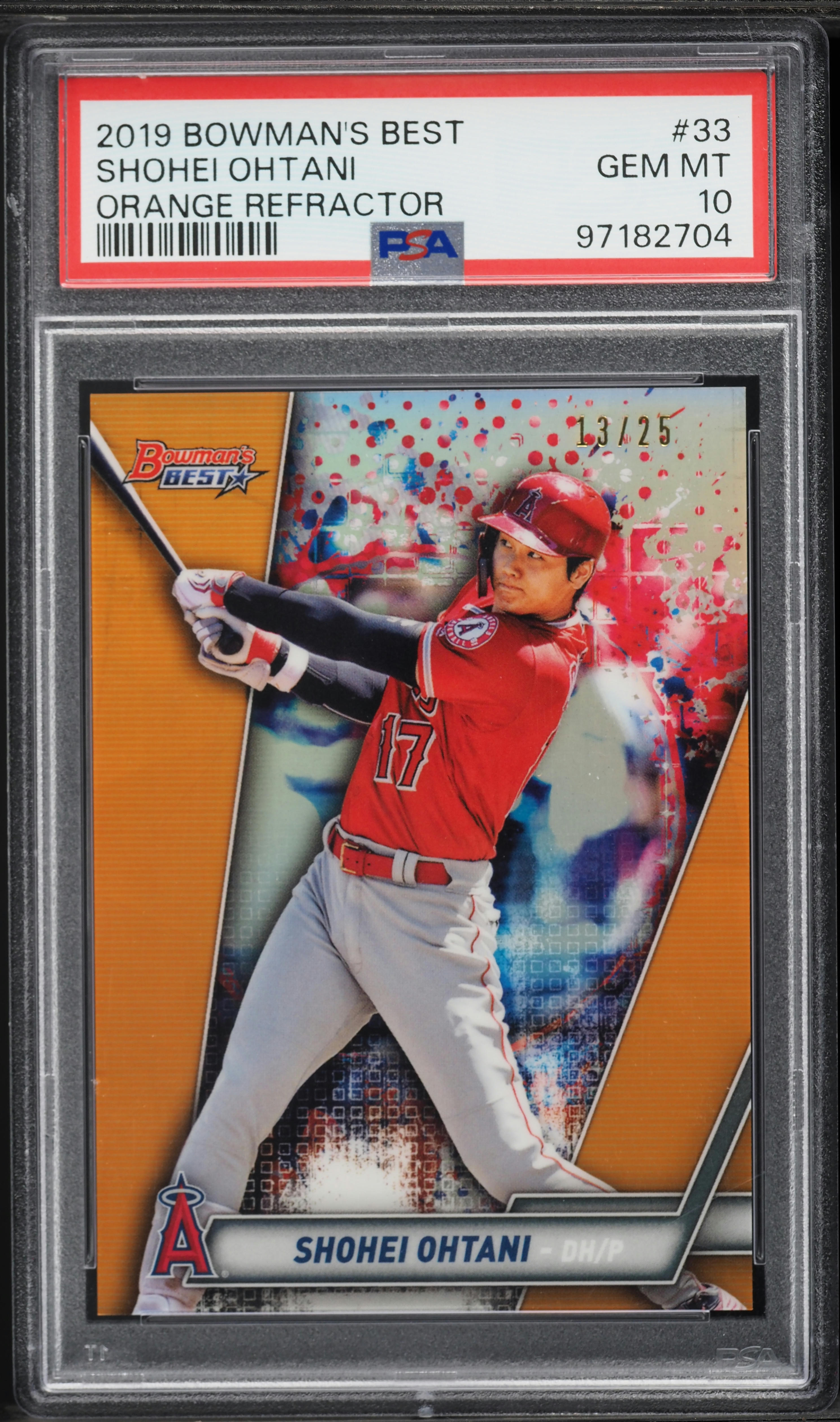 2019 Bowman's Best Orange Refractor Shohei Ohtani /25 #33 PSA 10