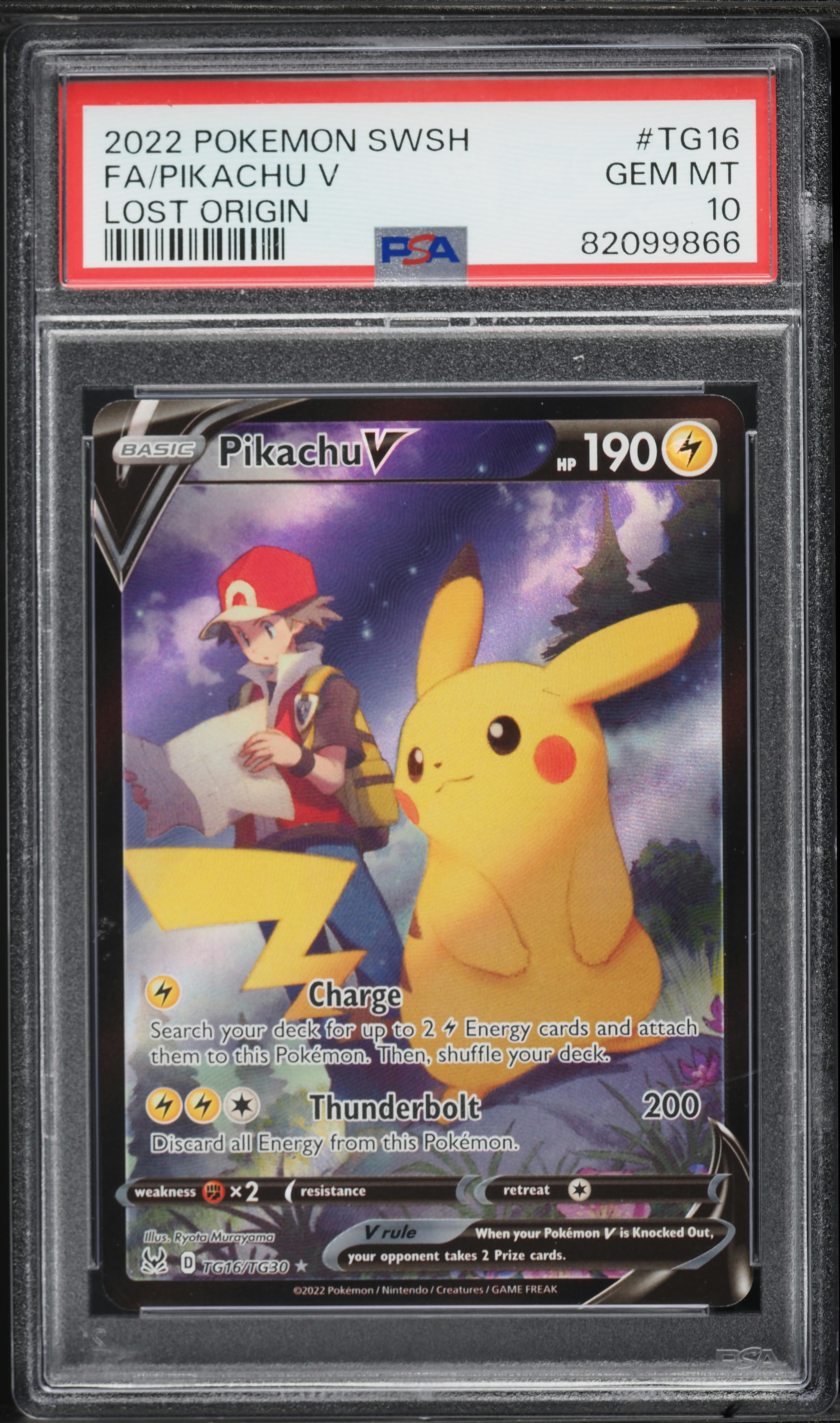 2022 Pokemon Sword & Shield Lost Origin CHR Pikachu V #TG16 PSA 10