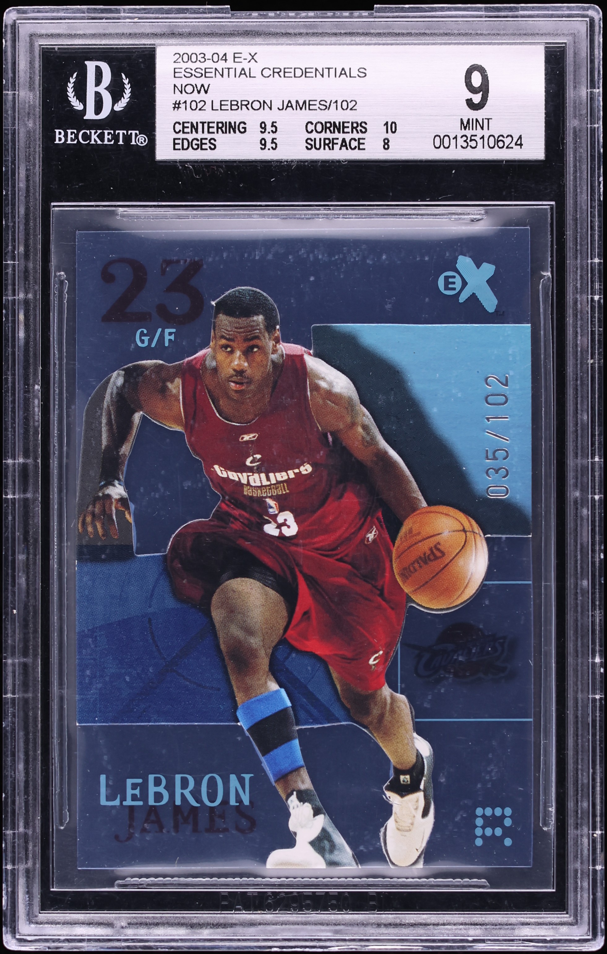 2003 Fleer E-X Essential Credentials Now LeBron James ROOKIE /102