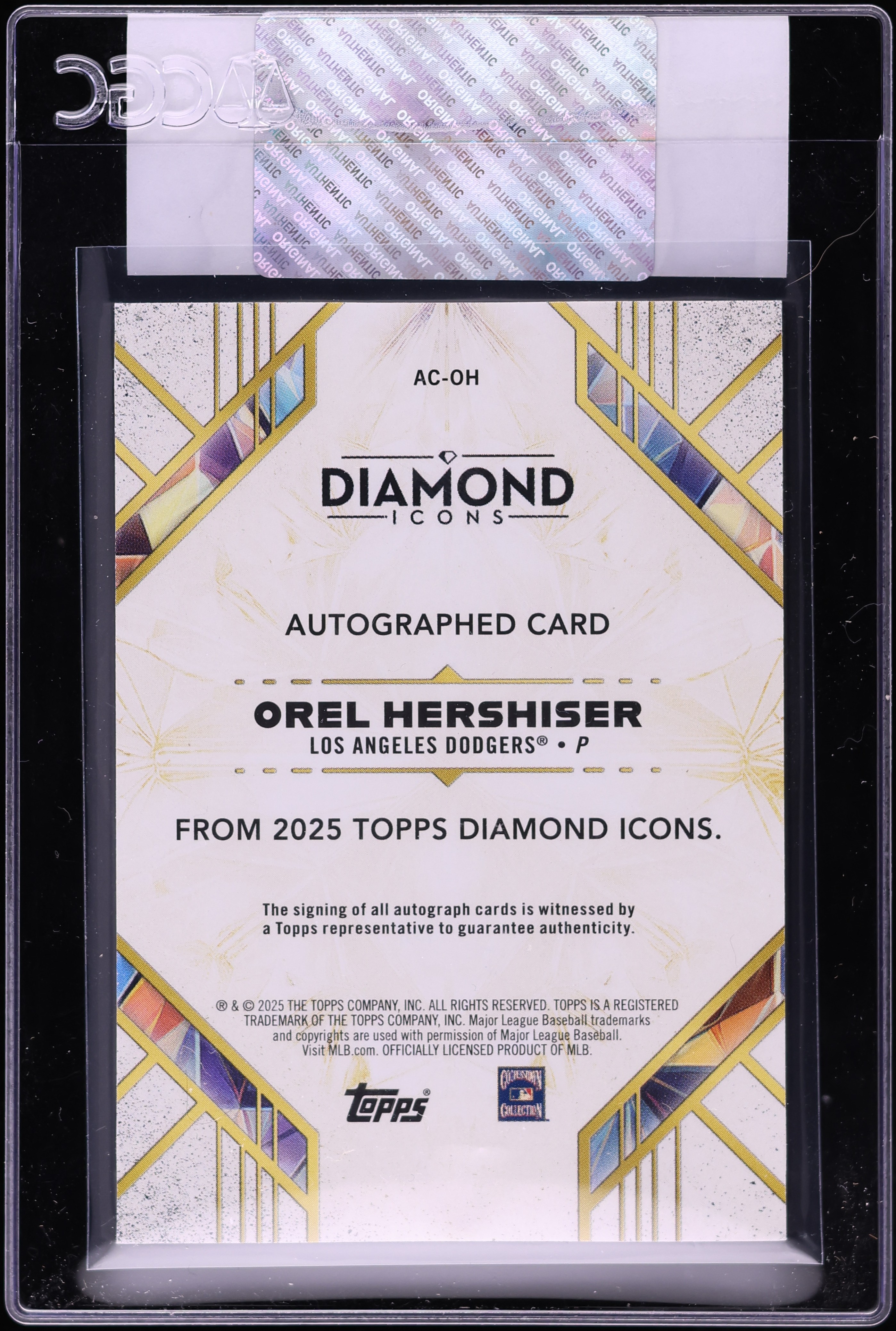 2025 Topps Diamond Icons Orel Hershiser AUTO /25 #AC-OH CGC AUTH 