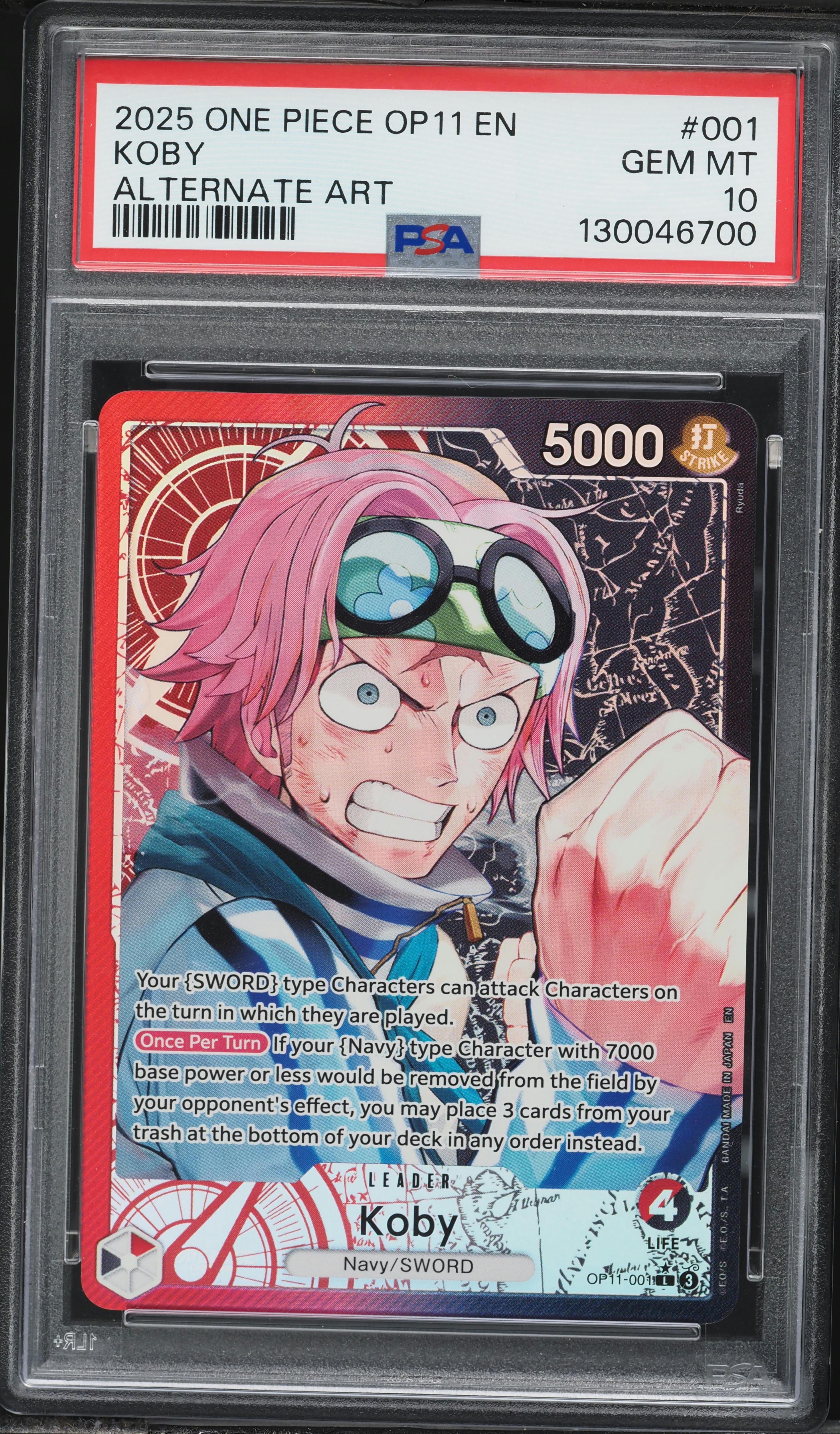 2025 One Piece Fist Of Divine Speed Alt Art Leader Koby #OP11-001