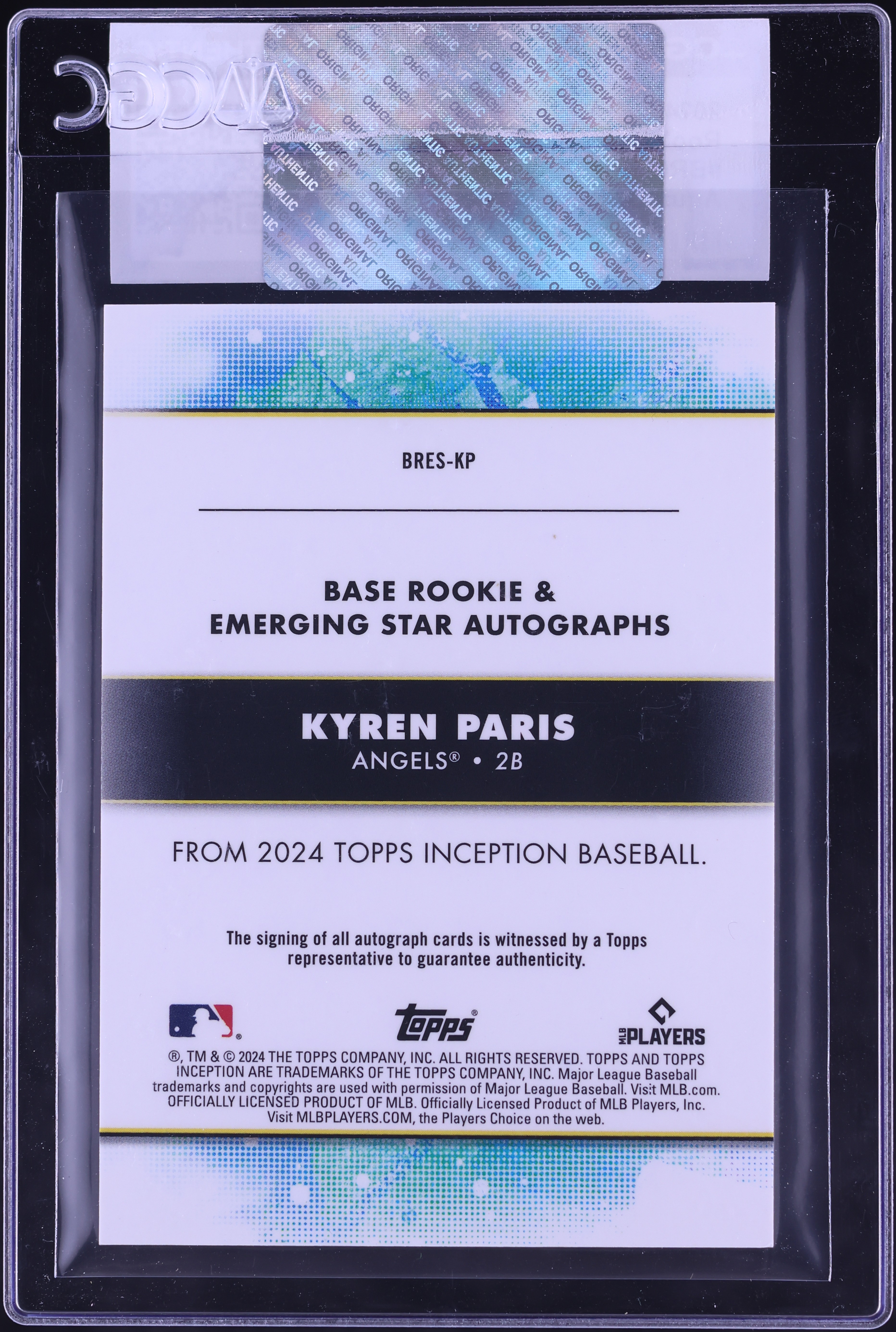 Kyren Paris 0 Five topps カード Kyren Paris 直筆サイン RC FIVE 