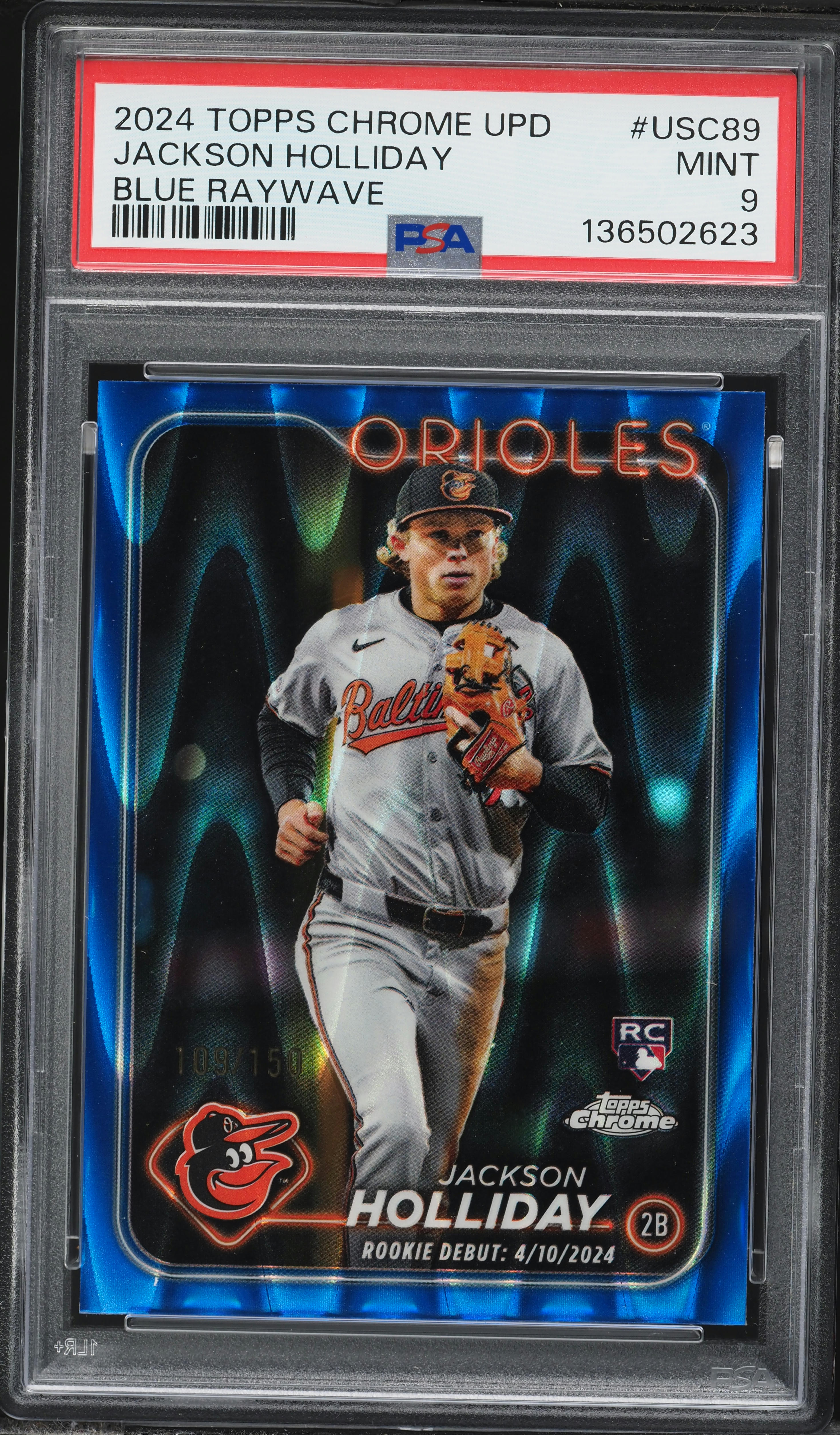 2024 Topps Chrome Update Blue Raywave Jackson Holliday ROOKIE /150 