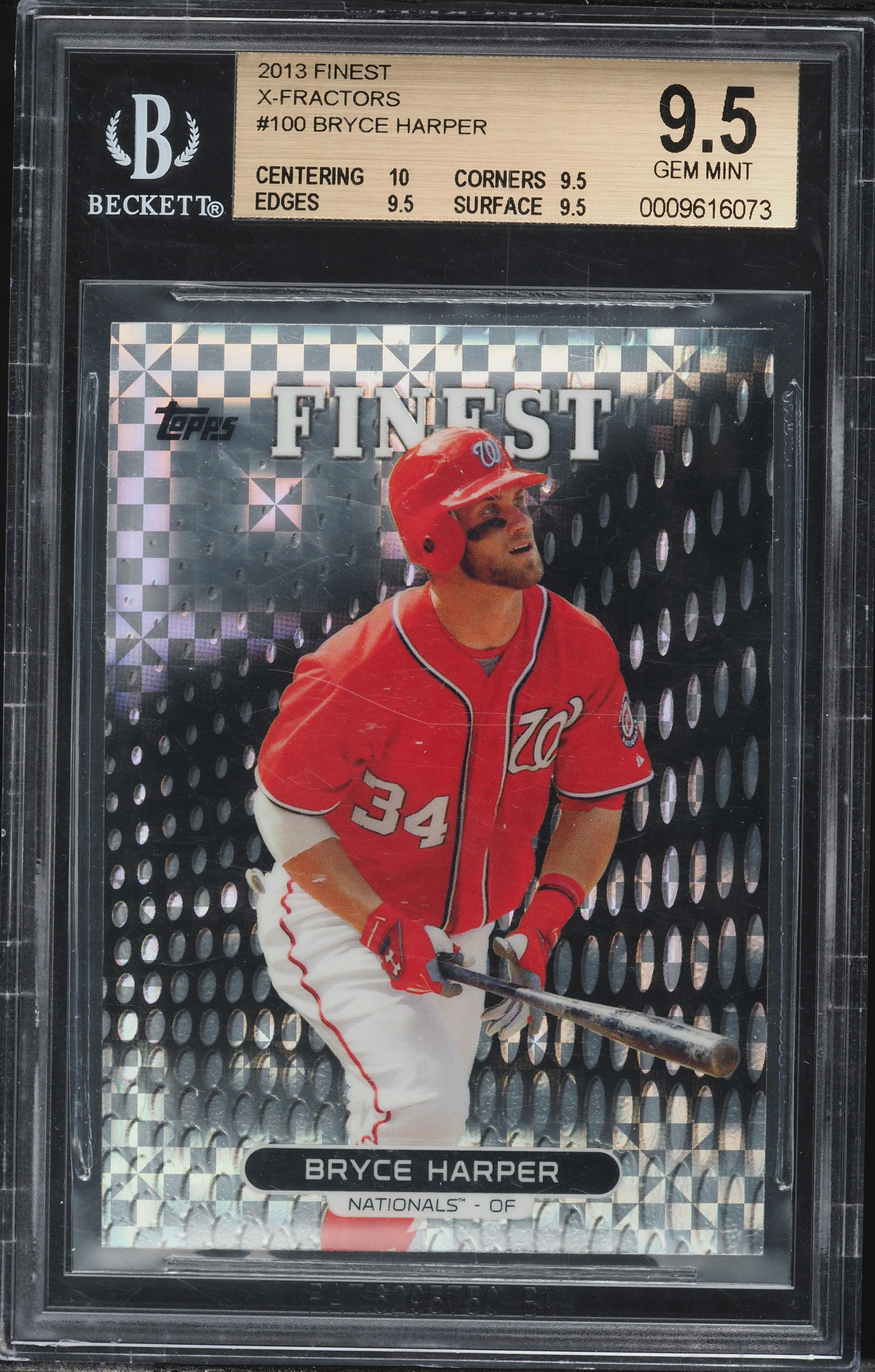 2013 Finest Xfractor Bryce Harper #100 BGS 9.5 GEM MINT on