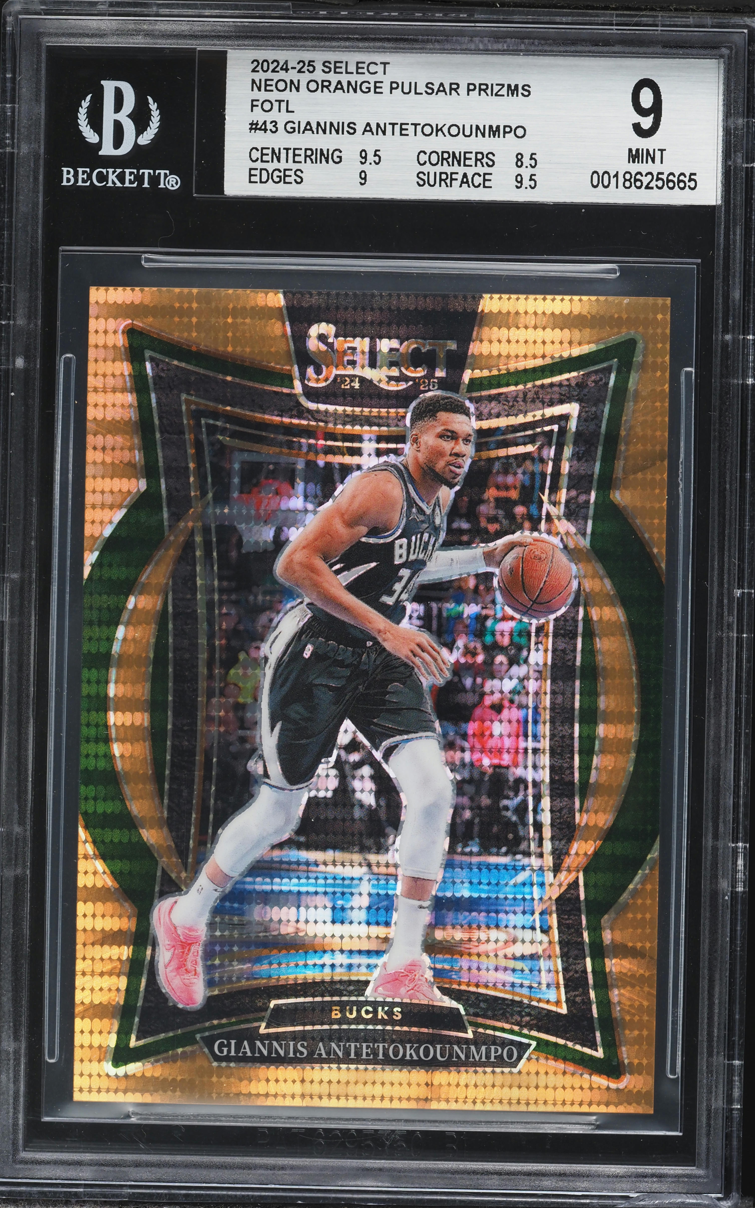 2024 Select Concourse Neon Orange Pulsar Prizms FOTL Giannis
