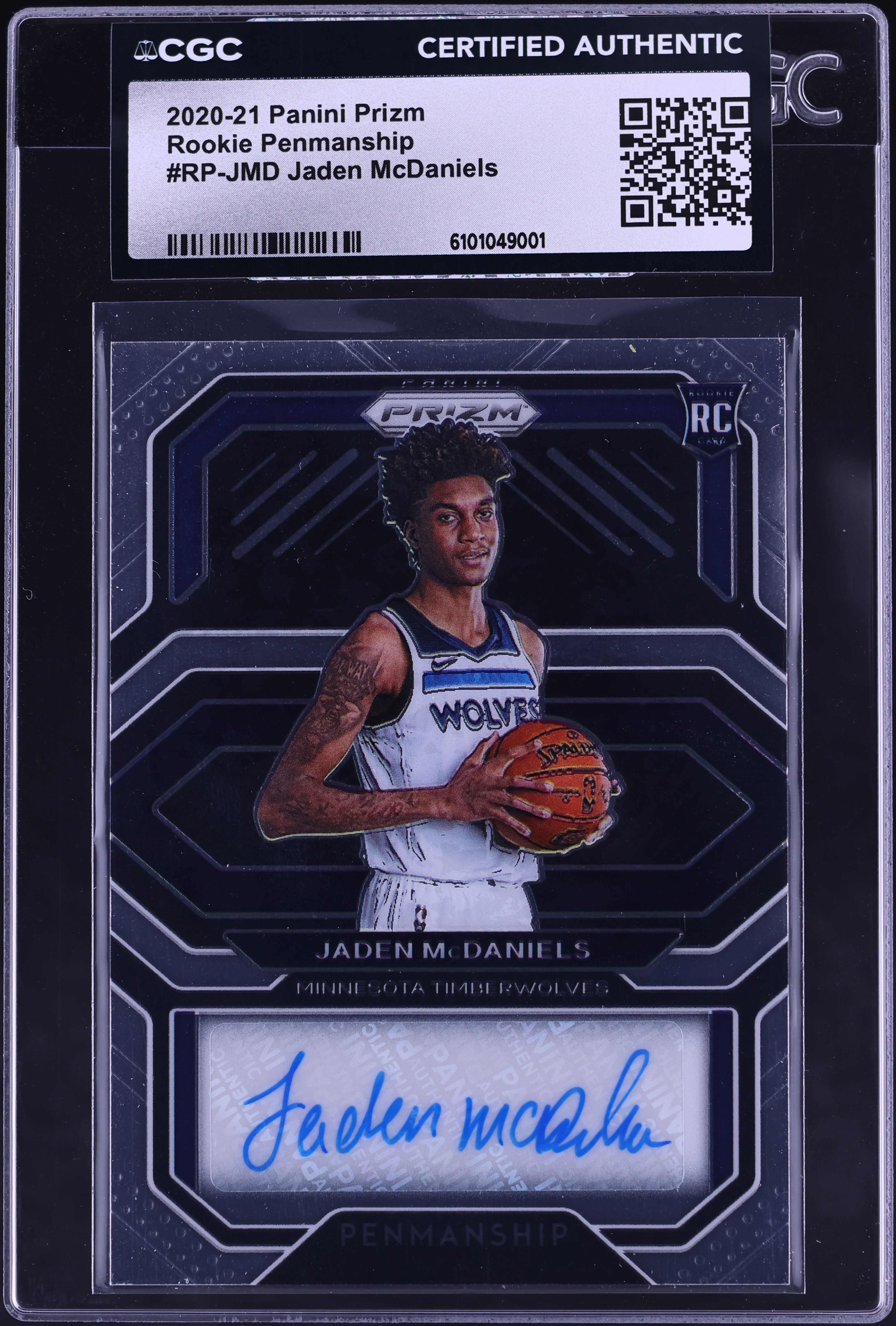 2020 Panini Prizm Rookie Penmanship Jaden McDaniels ROOKIE AUTO
