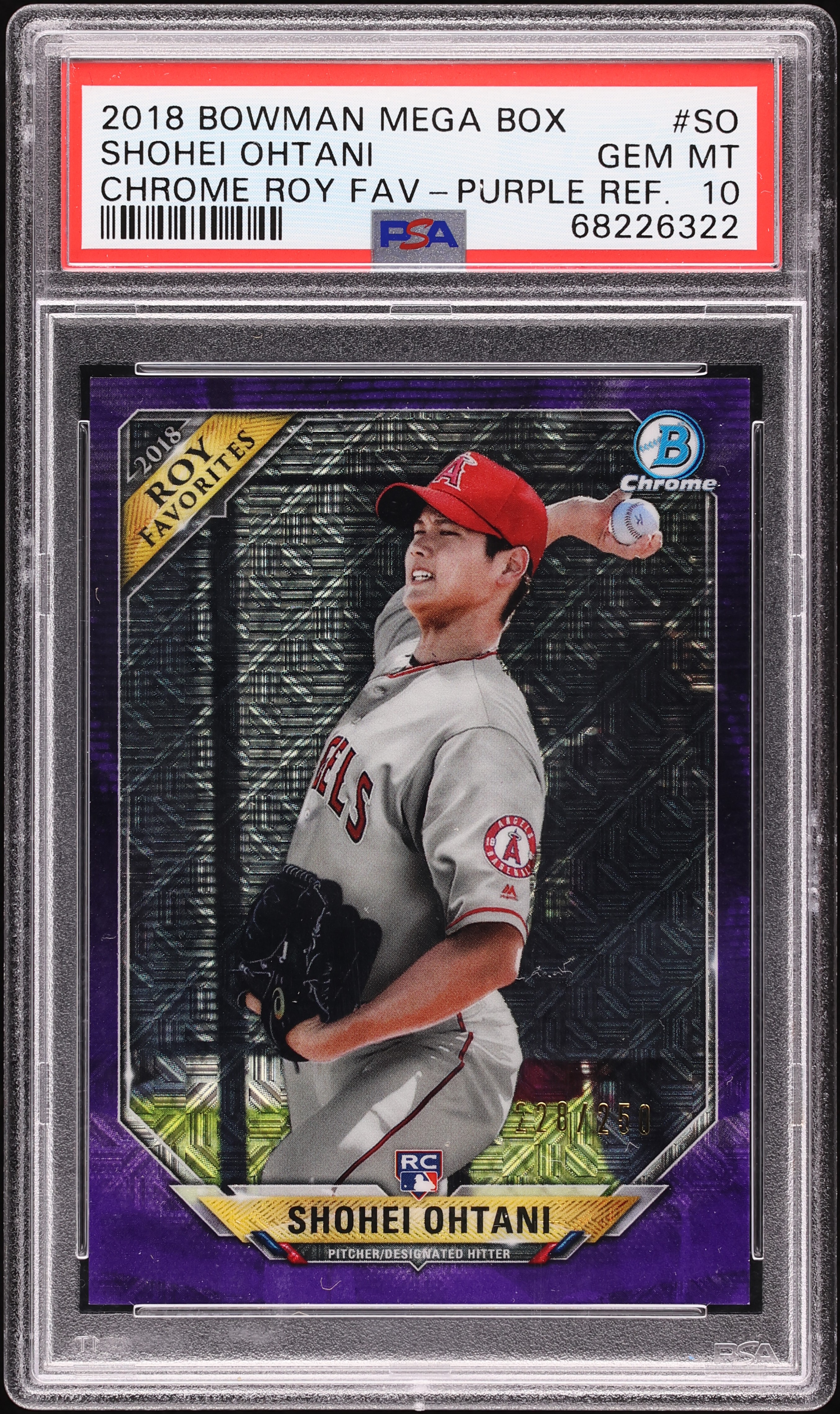 2018 Bowman Chrome Mega Box ROY Favorites Purple Refractor Shohei