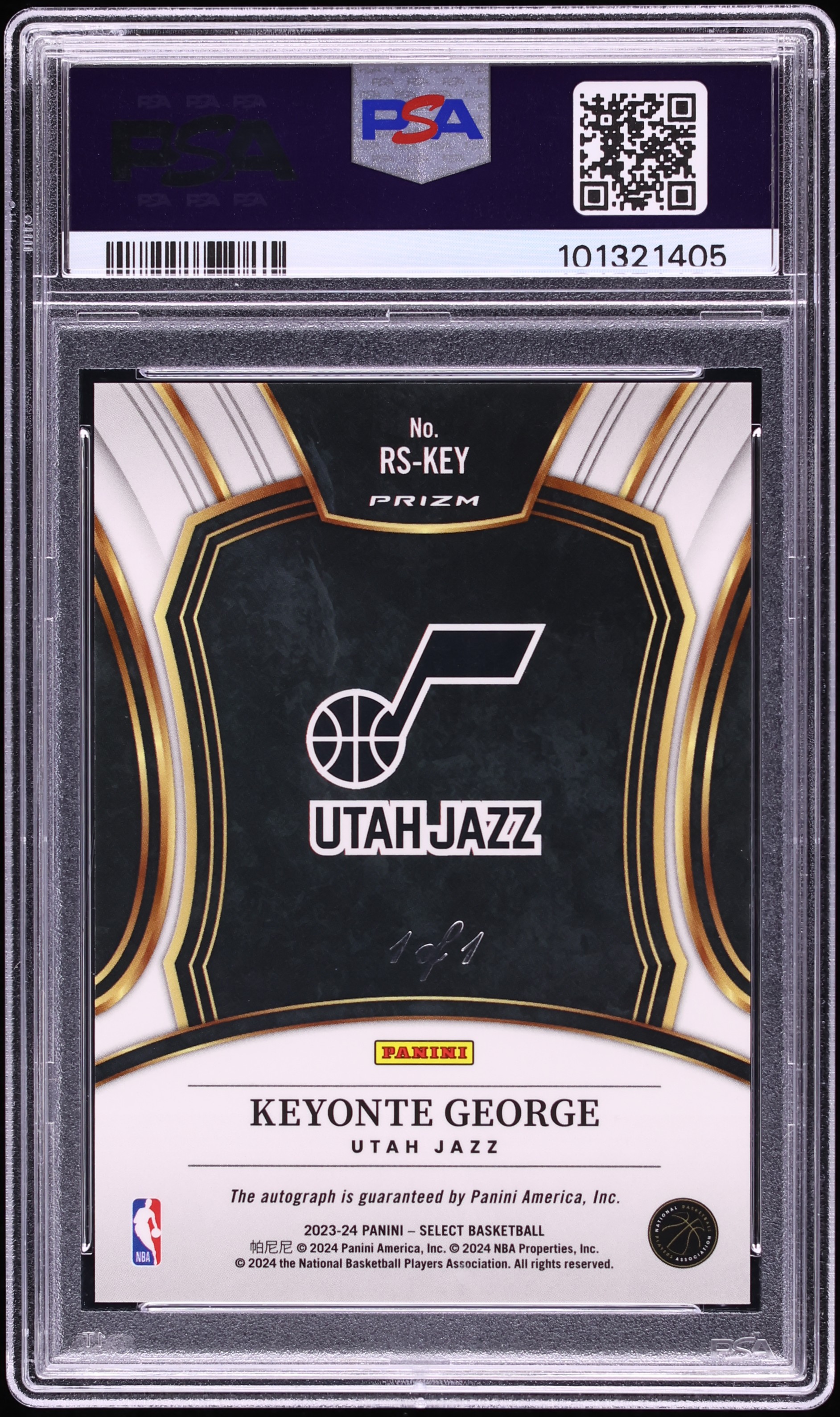 2023 Select White Sparkle Keyonte George ROOKIE AUTO DNA 10 1/1 