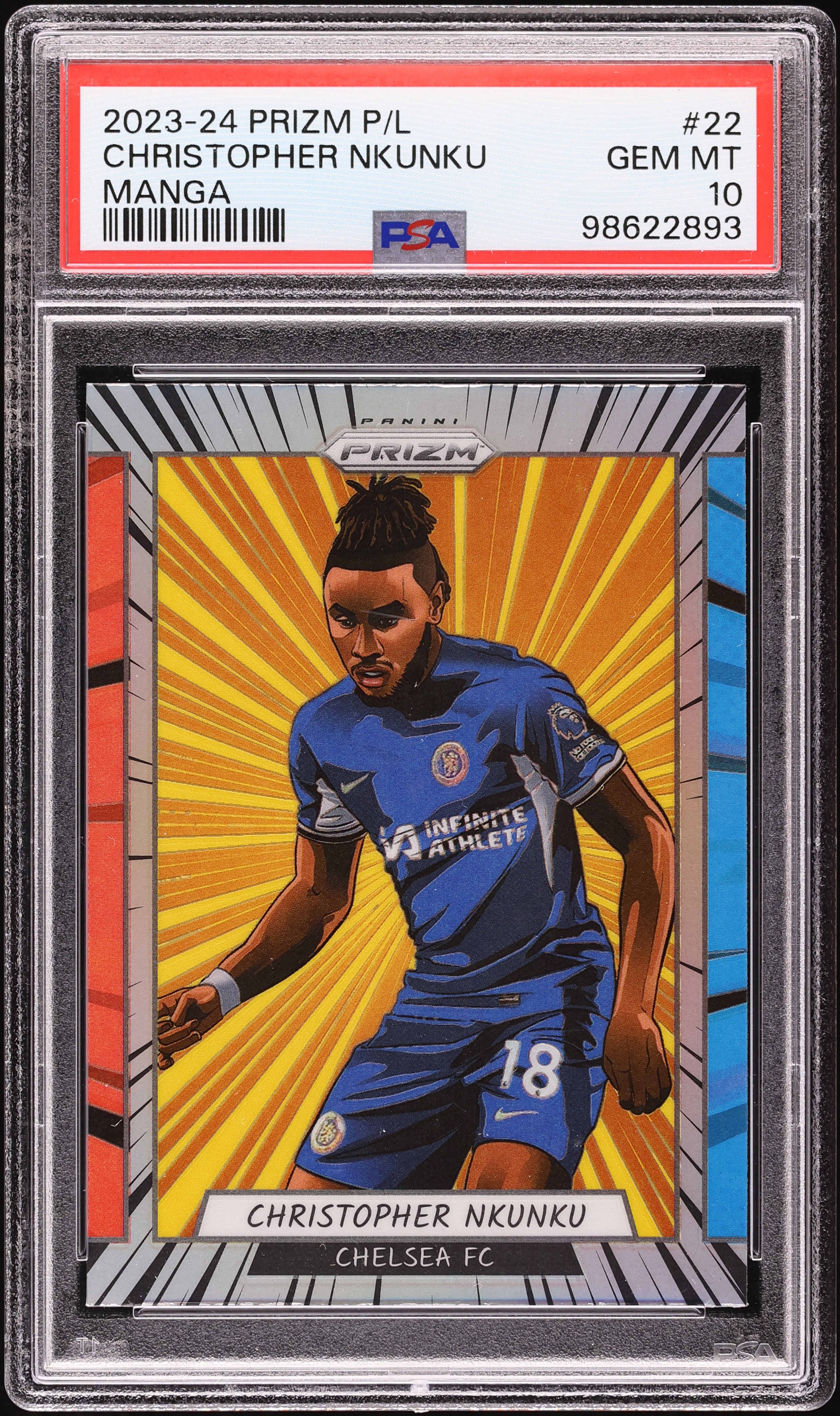 2023 Panini Prizm Premier League Manga Christopher Nkunku #22 PSA