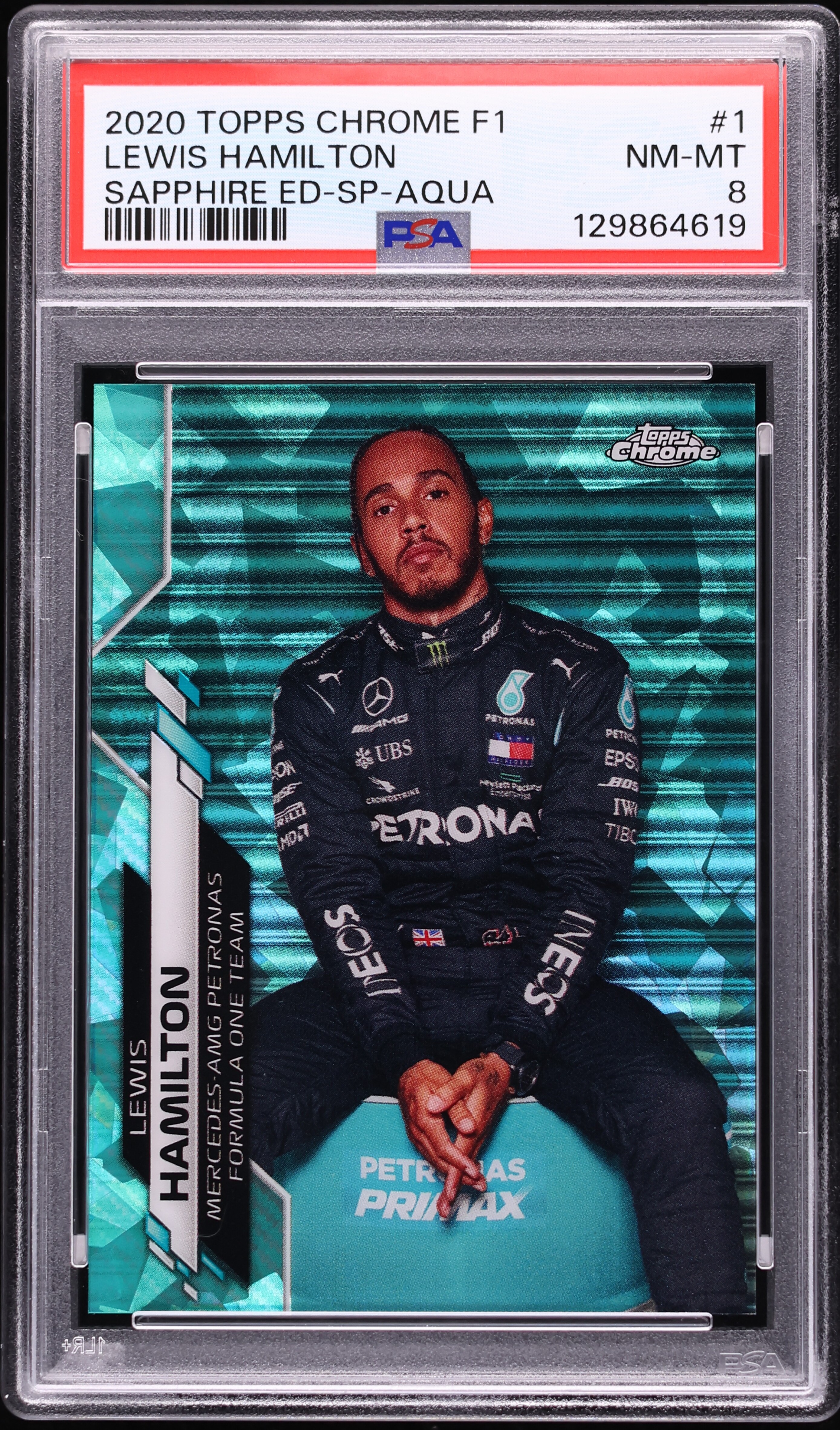 2020 Topps Chrome Formula 1 F1 Sapphire Aqua Lewis Hamilton SP /99