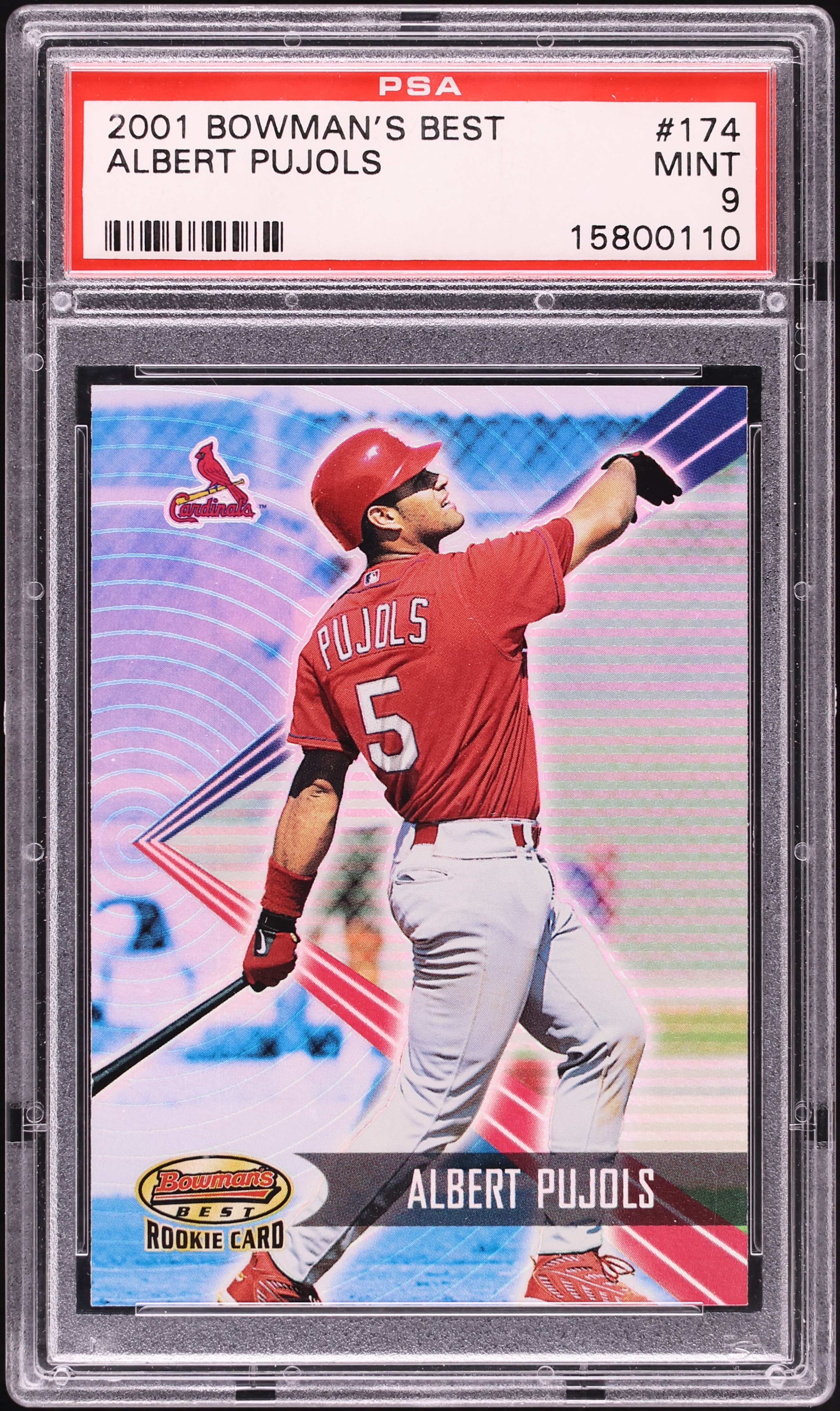 2001 Bowman's Best Albert Pujols ROOKIE /2999 #174 PSA 9 MINT on