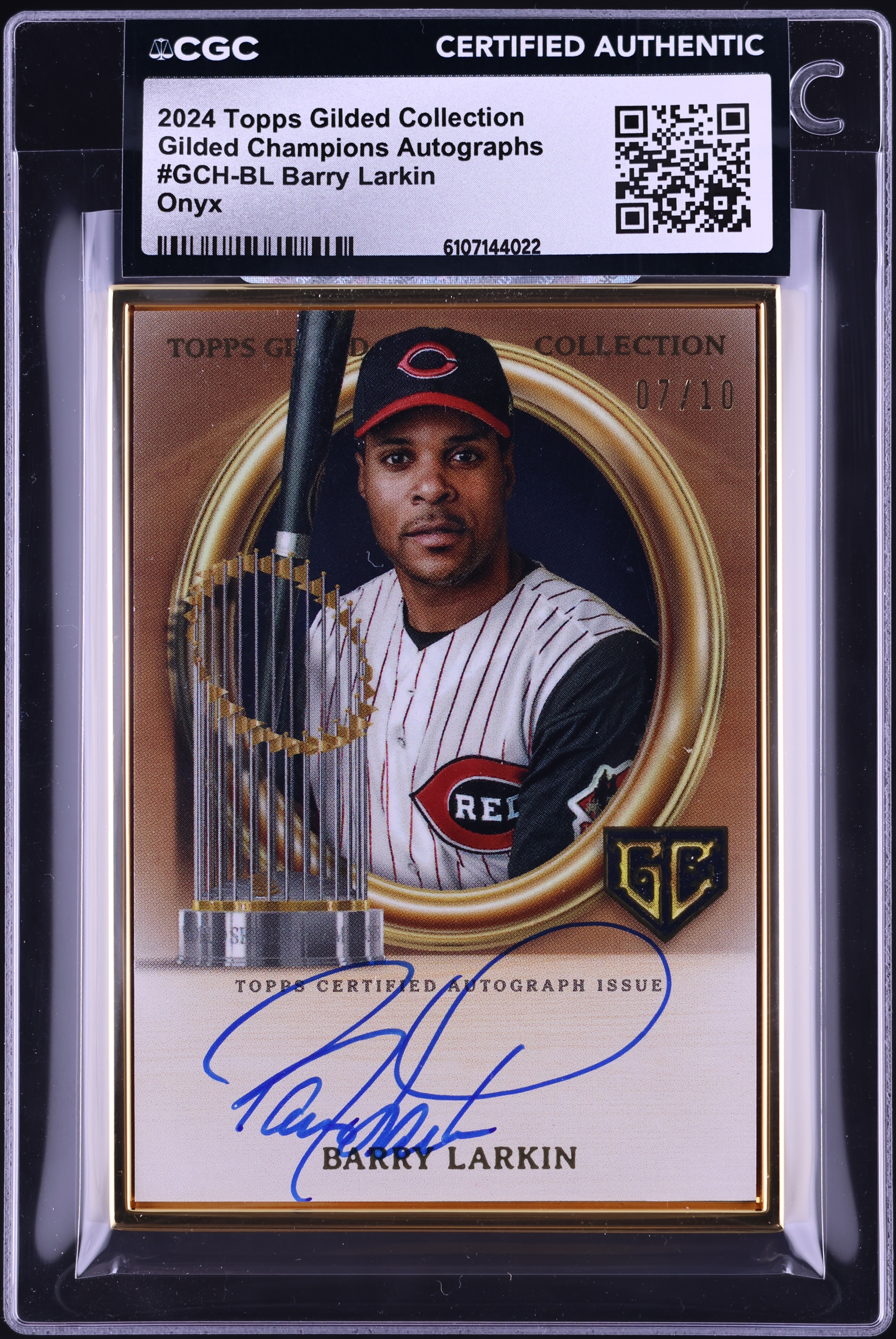 2024 Topps Gilded Collection Champions Onyx Barry Larkin AUTO /10 
