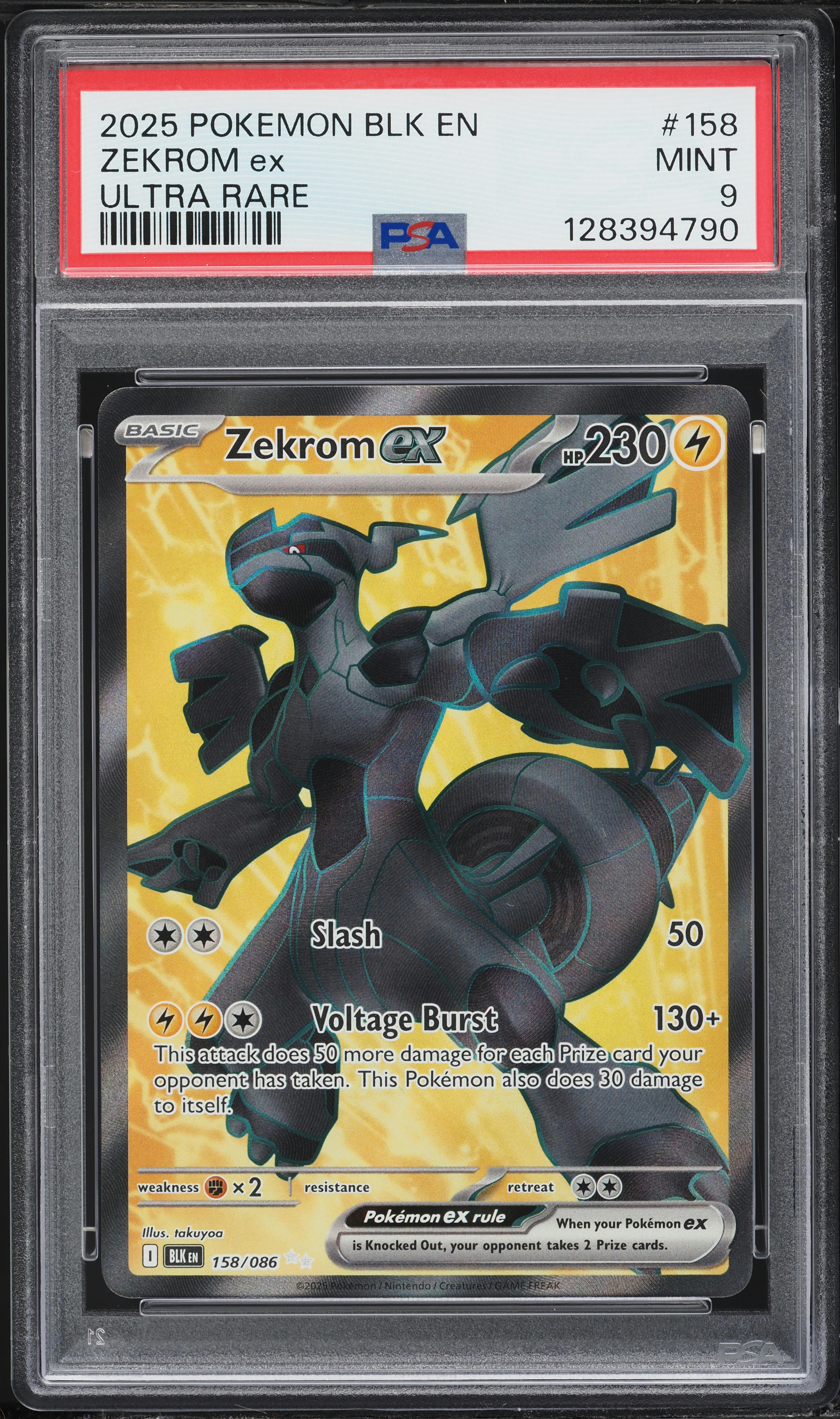 2025 Pokemon Scarlet & Violet Black Bolt Full Art Zekrom EX #158