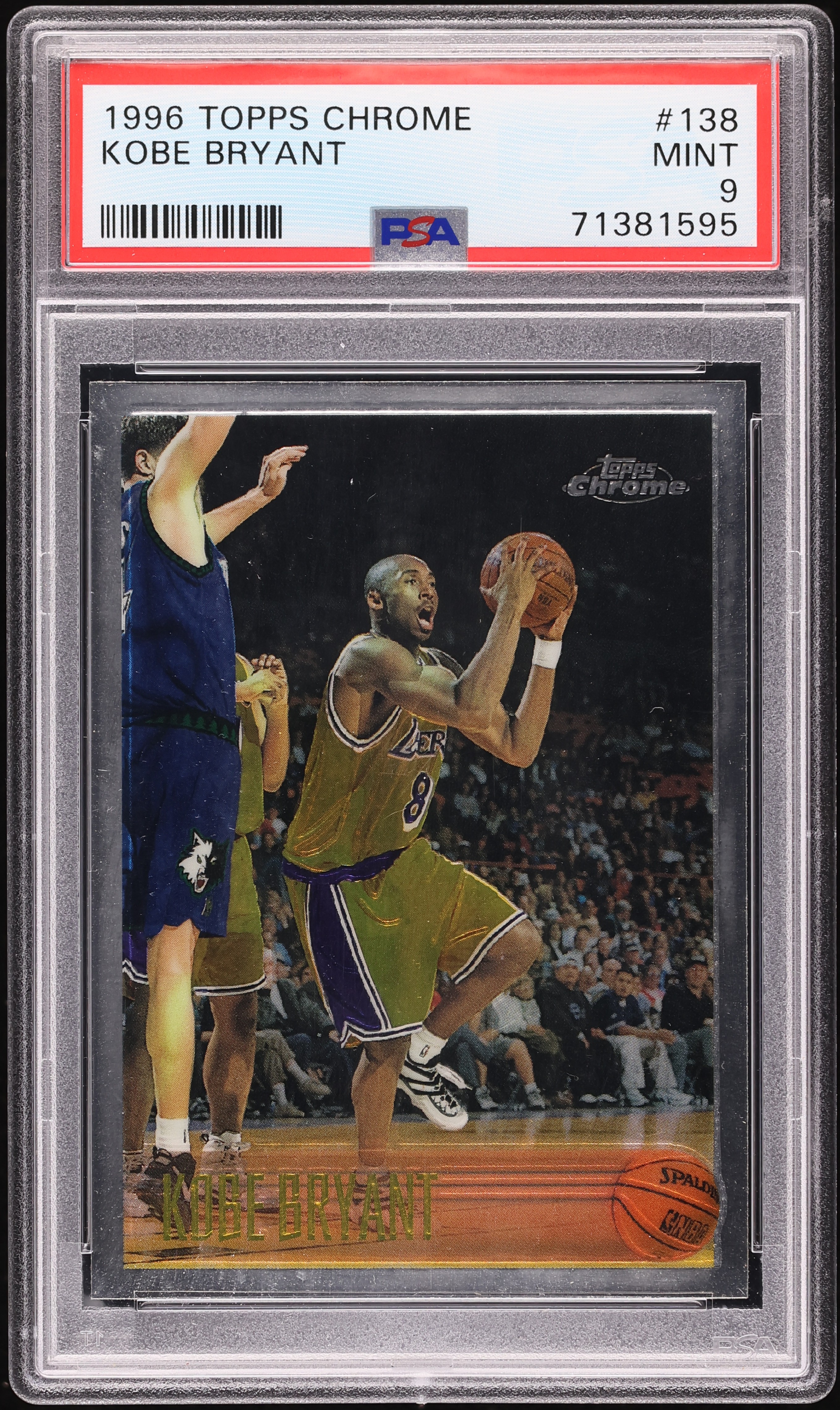 1996 Topps Chrome Kobe Bryant ROOKIE #138 PSA 9 MINT on Fanatics