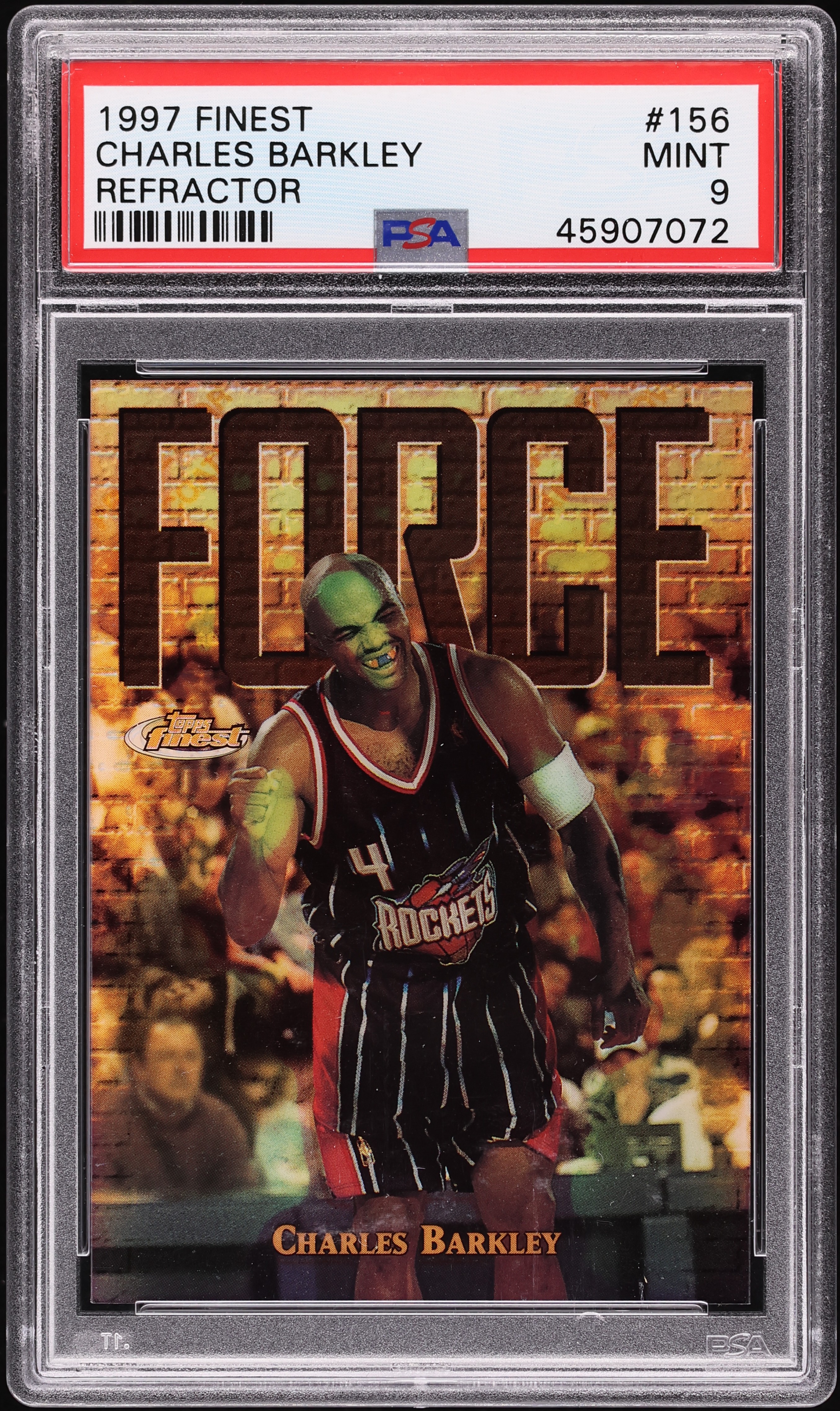 1997 Finest Refractor Charles Barkley /289 #156 PSA 9 MINT on