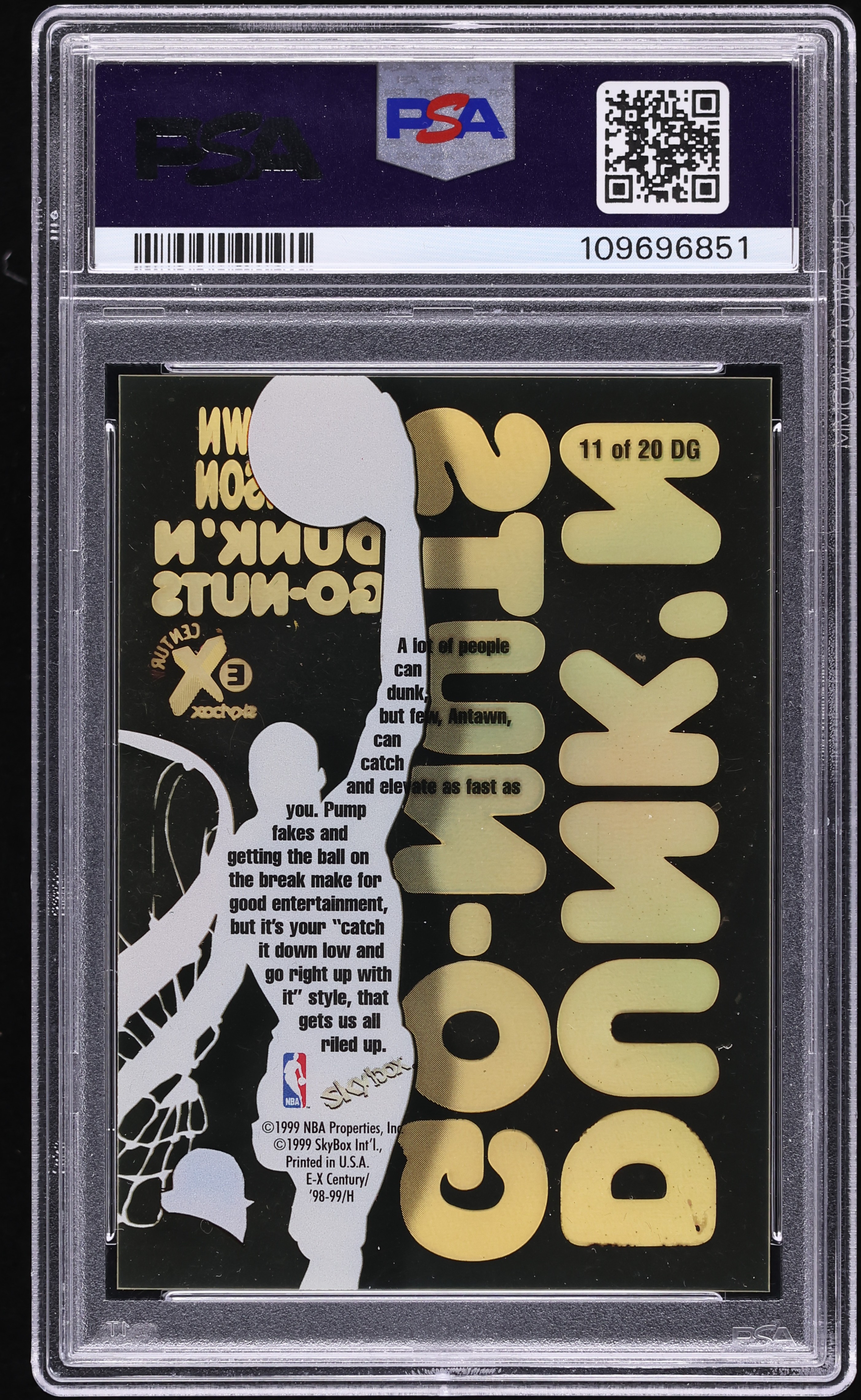 1998 Skybox E-X Century Dunk 'N Go-Nuts Antawn Jamison ROOKIE