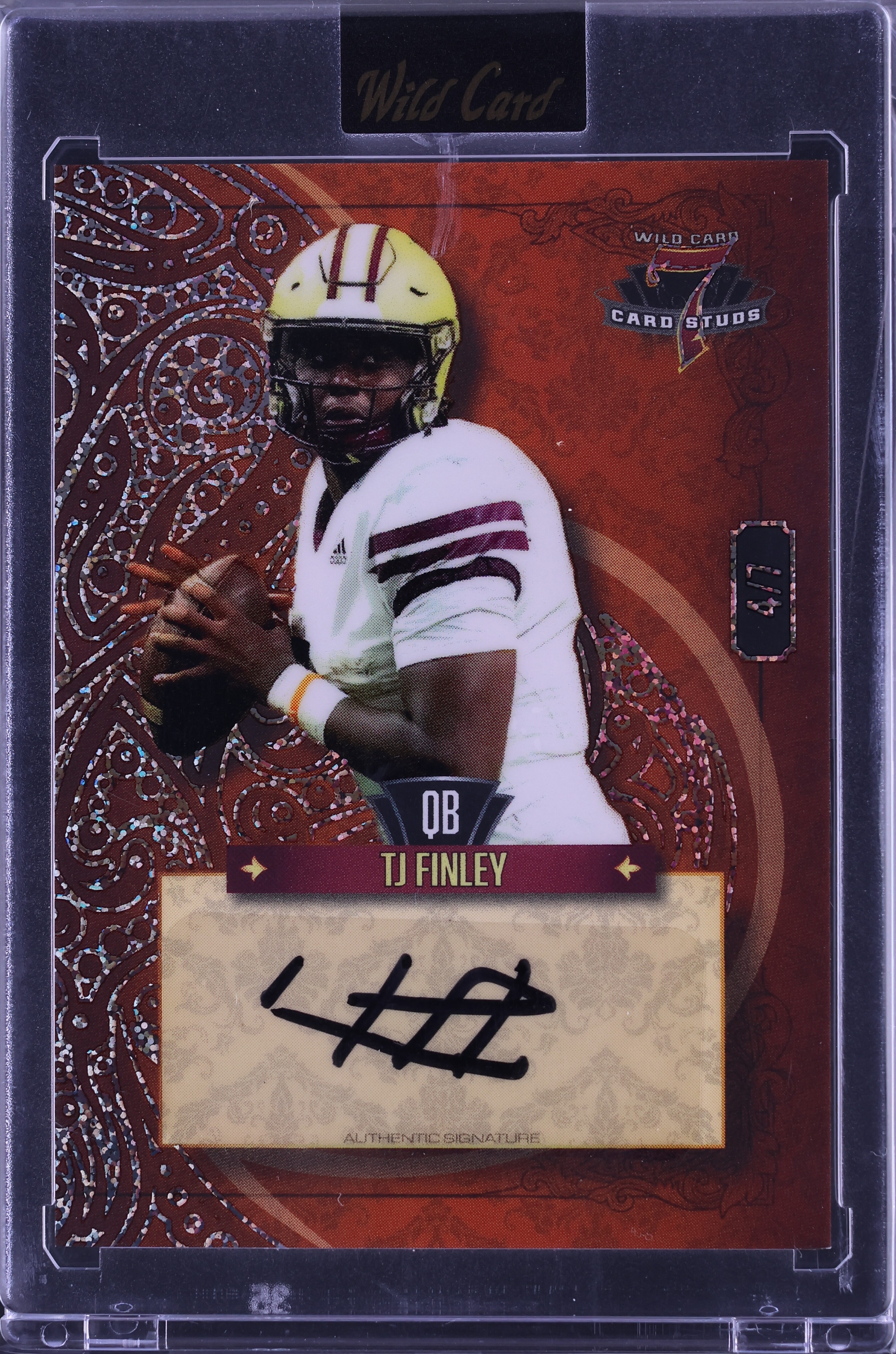 2023 Wild Card 7 Card Studs Left Club Sparkles Foil Orange TJ