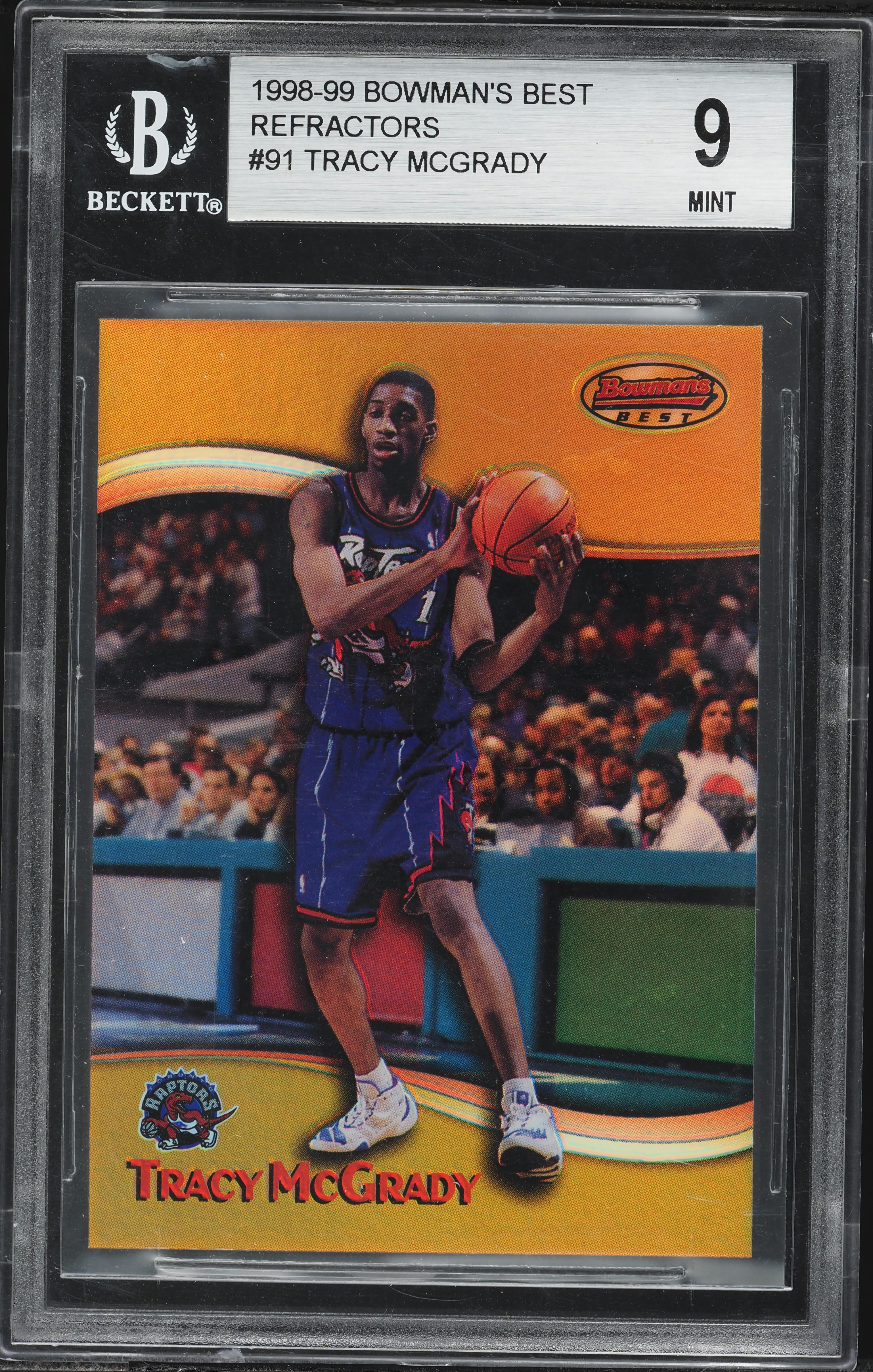 1998 Bowman's Best Refractors Tracy McGrady /400 #91 BGS 9 MINT on