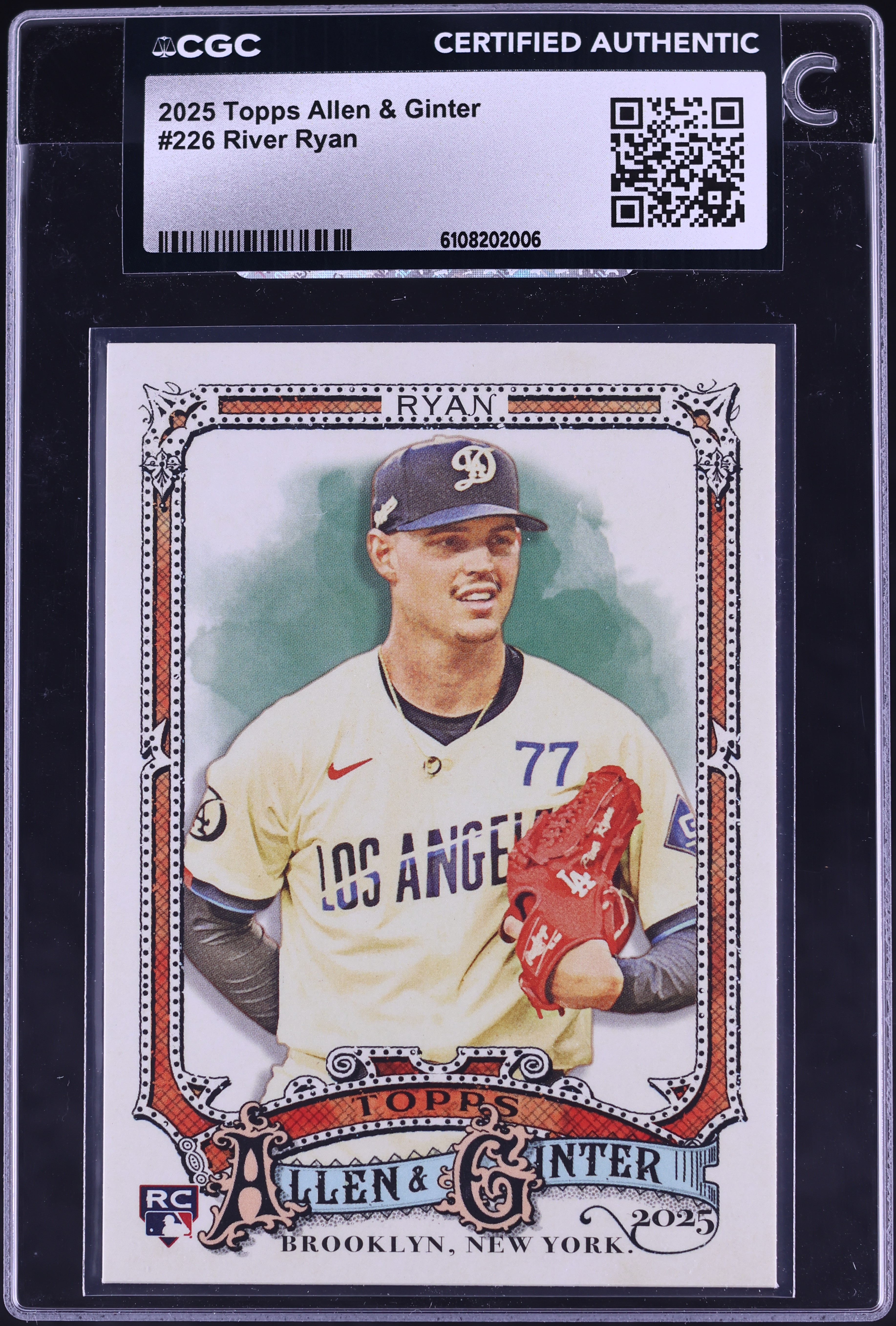 2025 Topps Allen & Ginter River Ryan ROOKIE #226 CGC AUTH on 