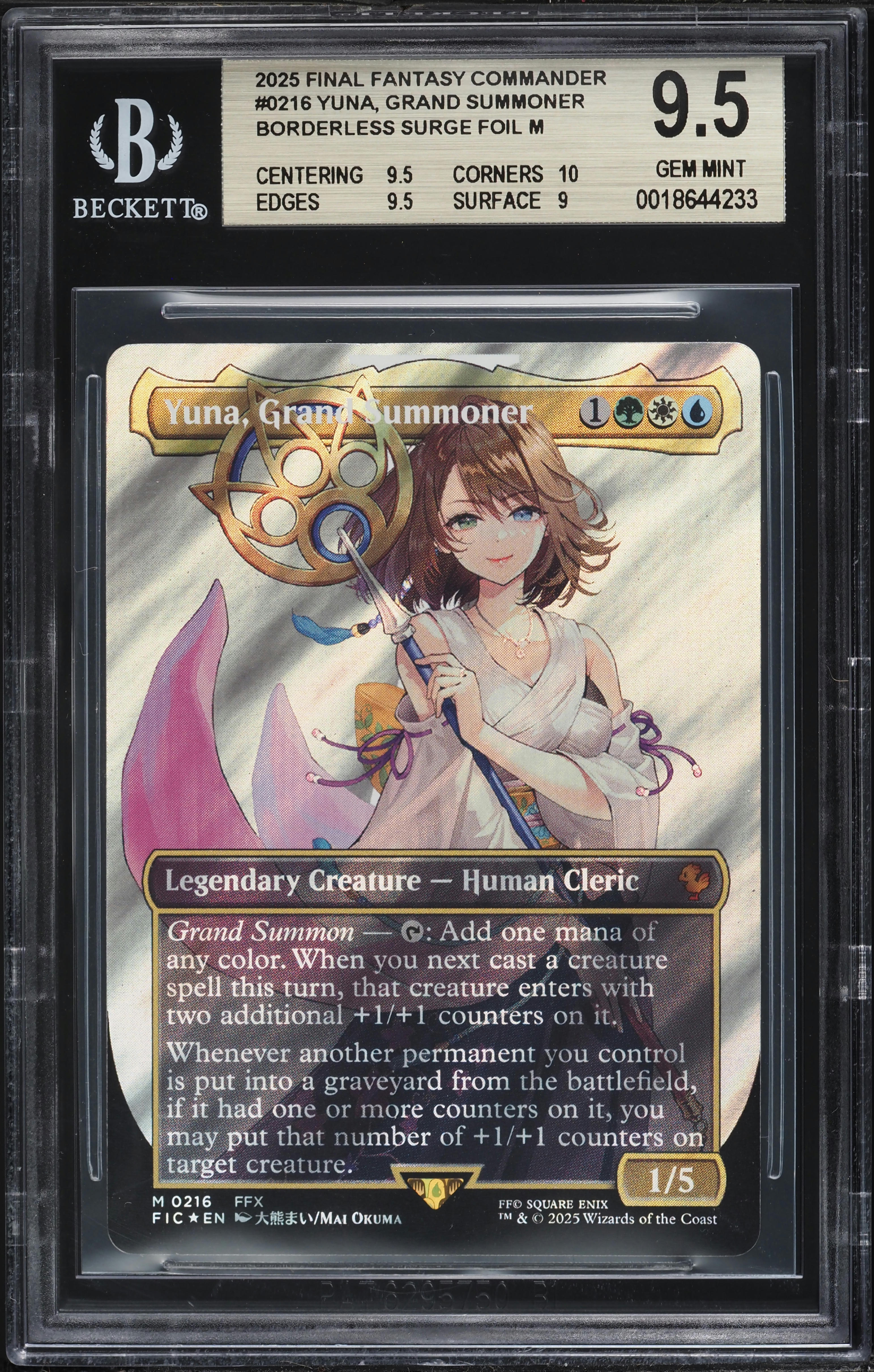 2025 MTG Final Fantasy Commander Borderless Surge Foil Yuna Grand Summoner  BGS 9.5 GEM MINT on Fanatics Collect