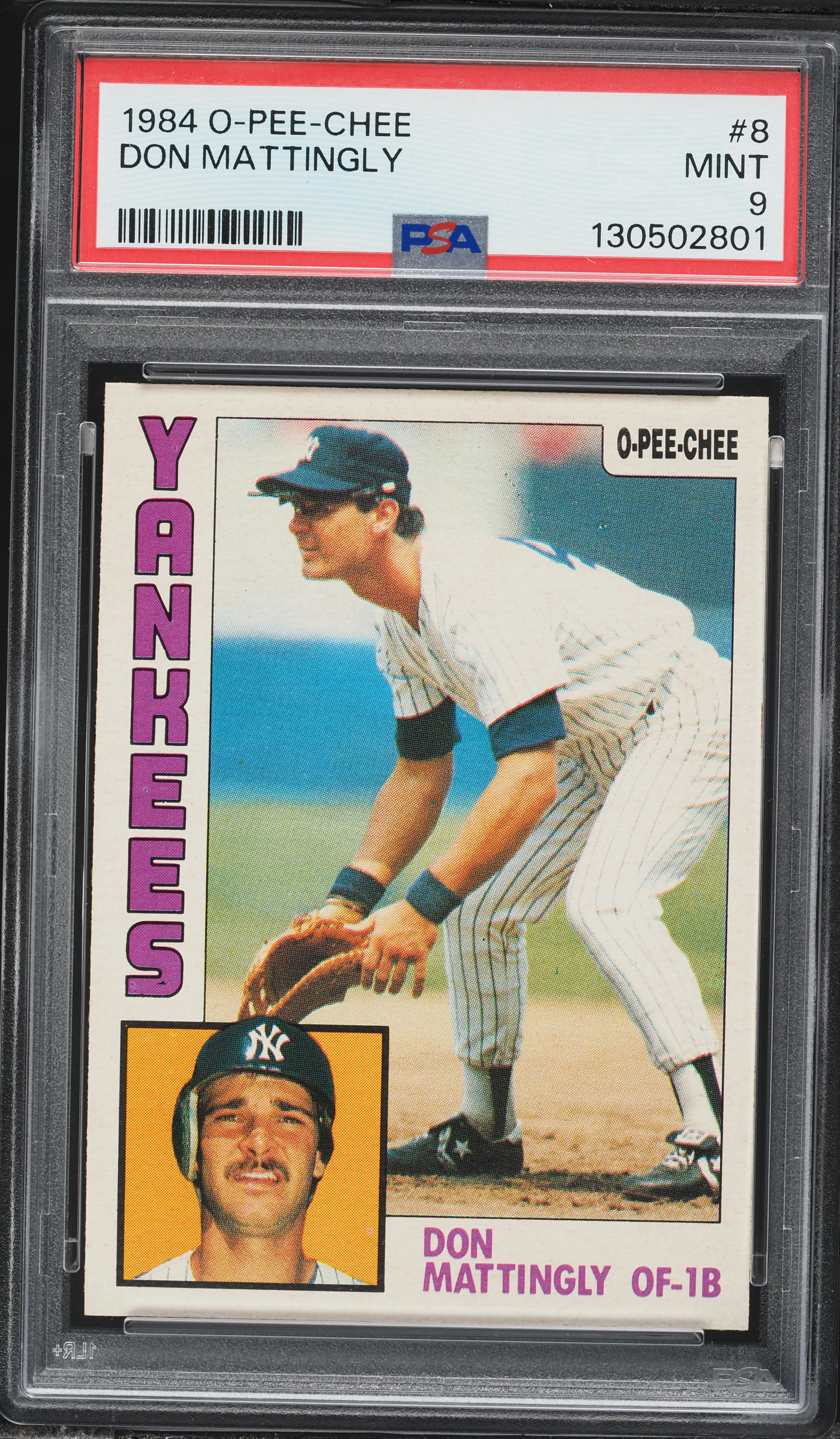 1984 O-Pee-Chee Don Mattingly ROOKIE #8 PSA 9 MINT on Fanatics Collect