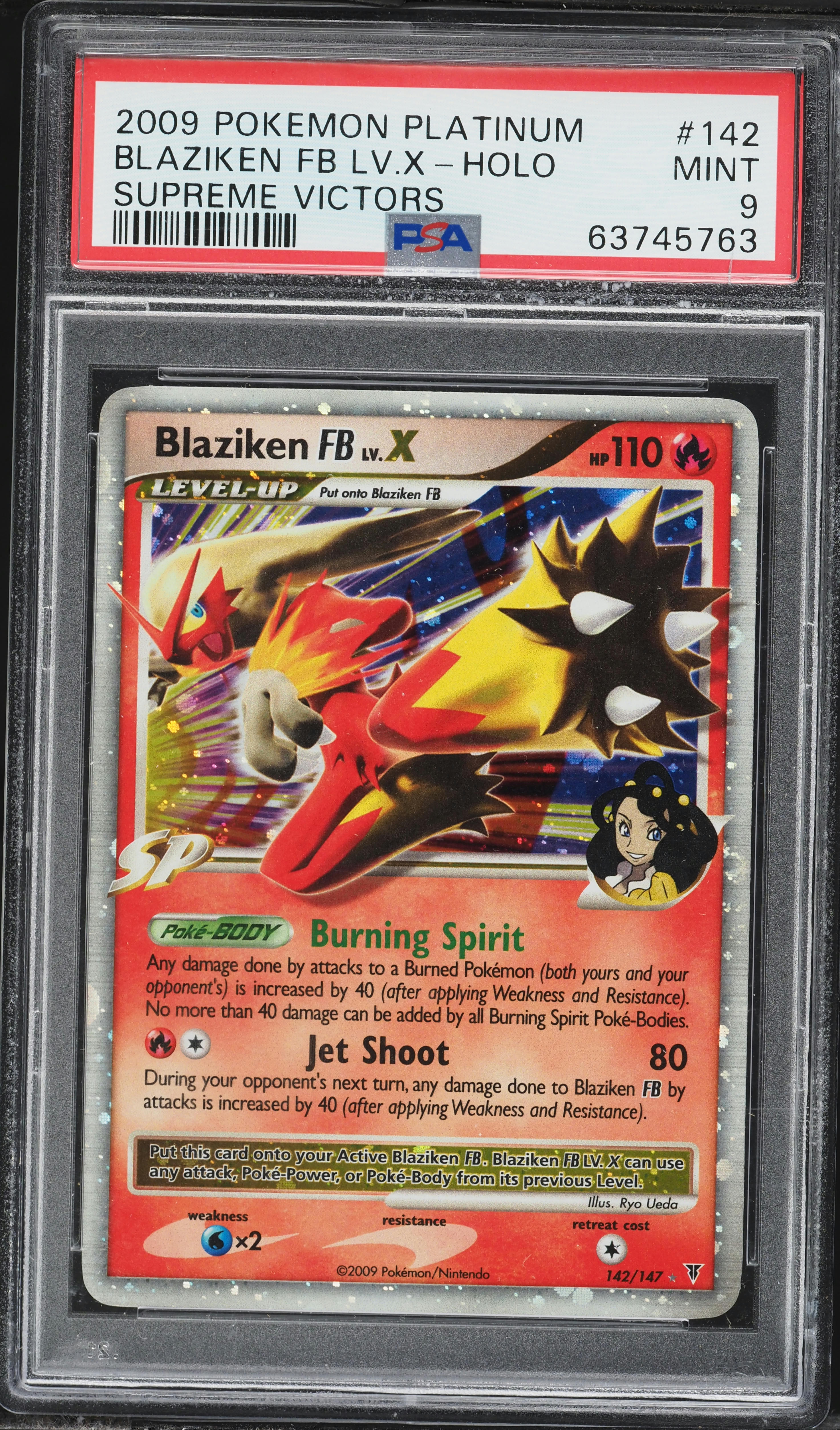 2009 Pokemon Platinum Supreme Victors Holo Blaziken FB LV.X #142