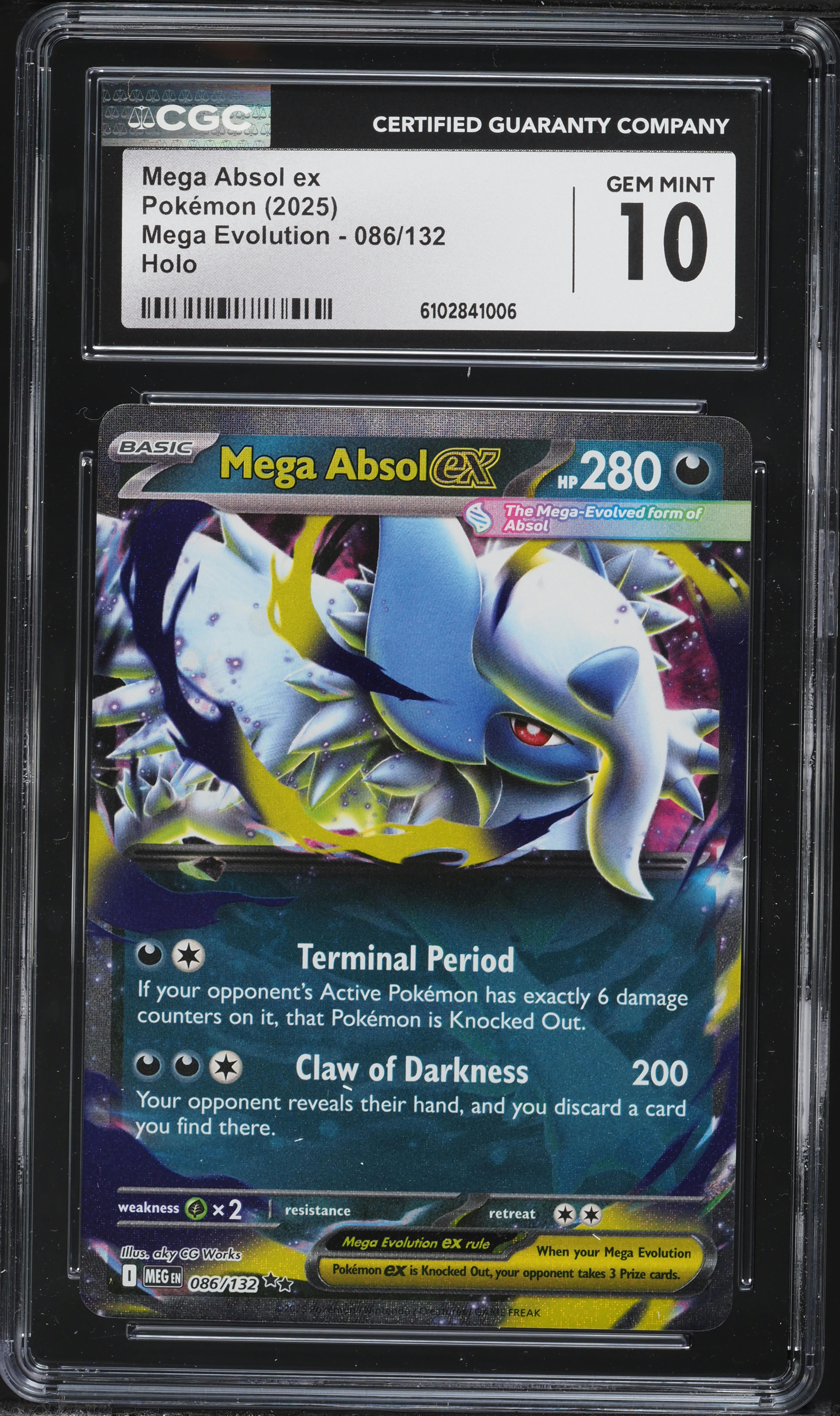 2025 Pokemon Mega Evolution Holo Mega Absol EX #86 CGC 10 GEM MINT