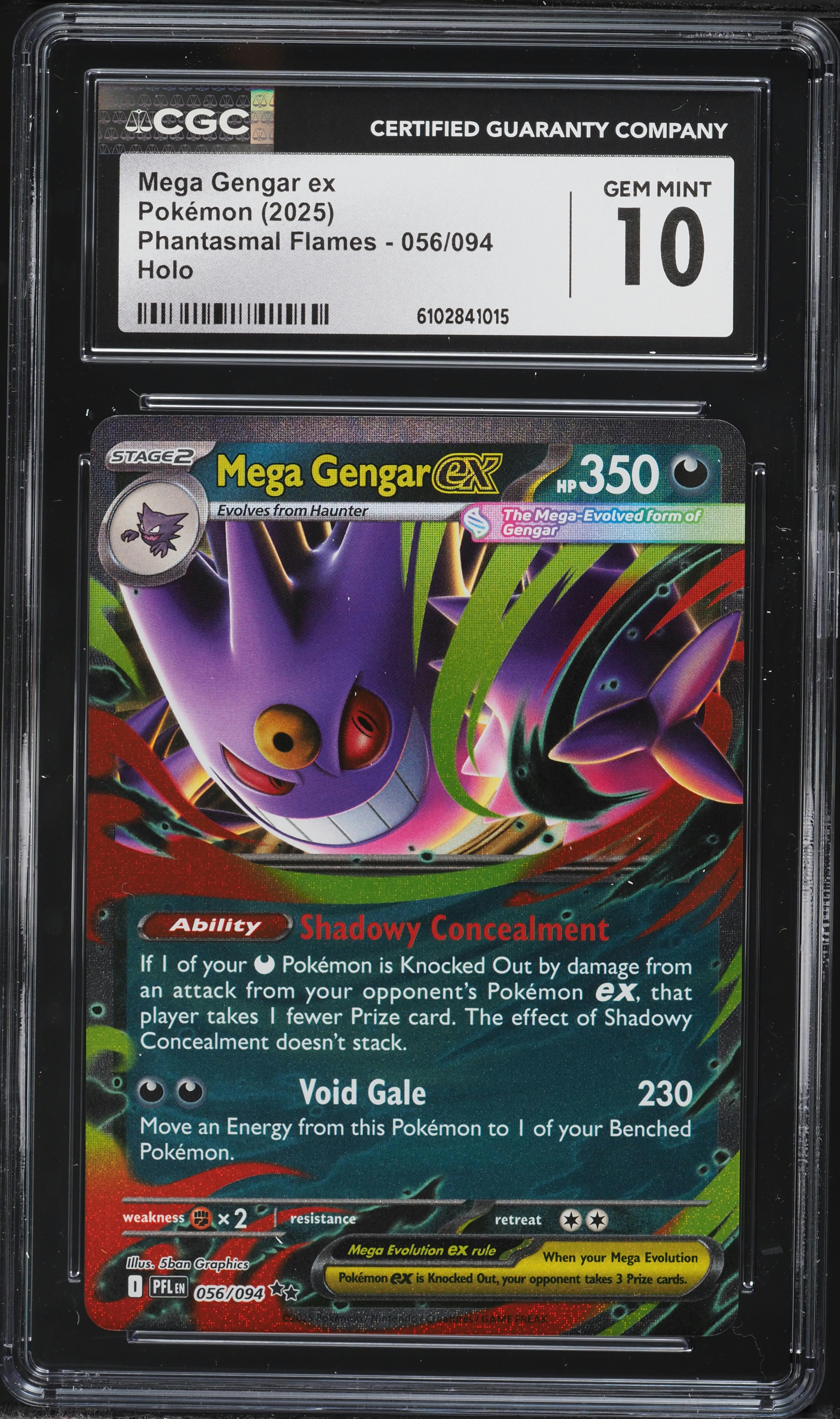 2025 Pokemon Mega Phantasmal Flames Holo Mega Gengar ex #56 CGC 10