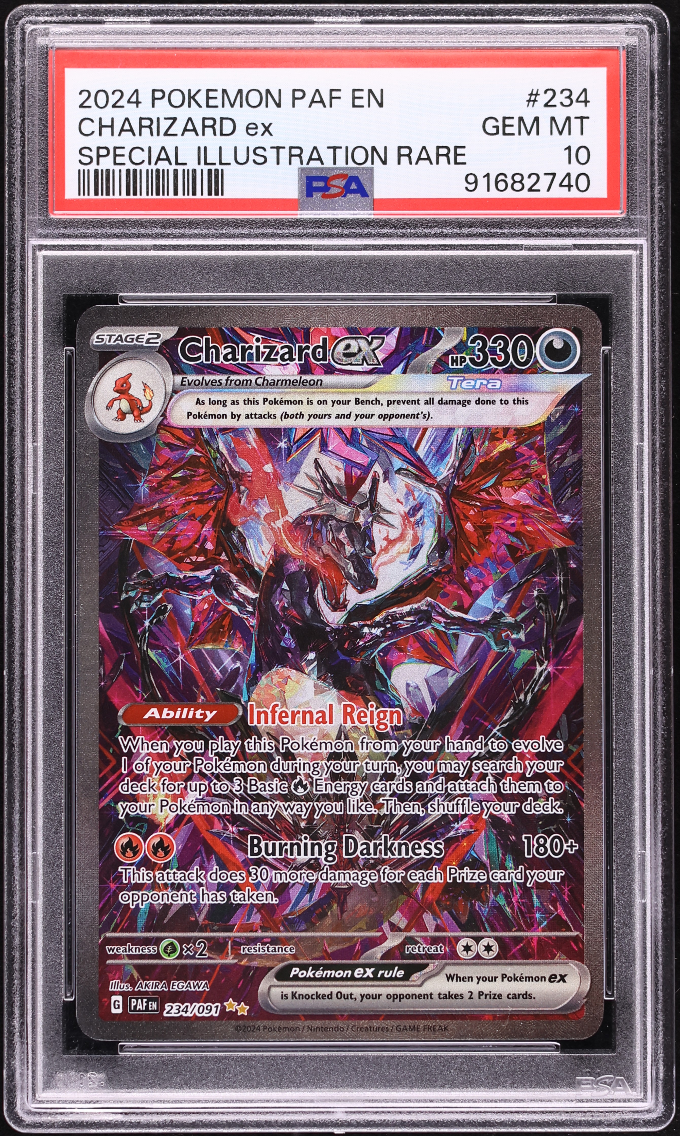 2024 Pokemon Scarlet & Violet Paldean Fates SIR Charizard EX #234