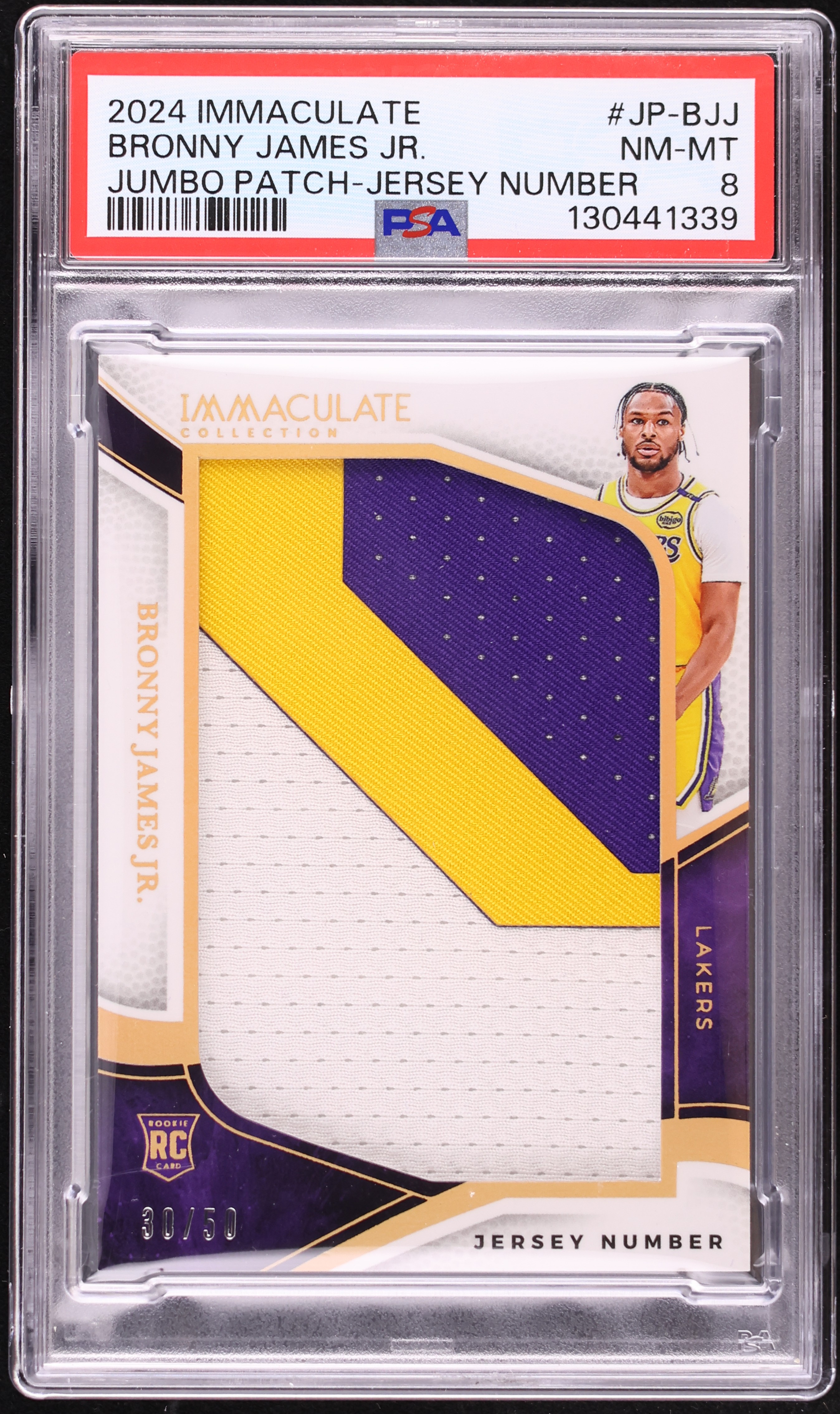 2024 Immaculate Collection Jumbo Number Bronny James Jr. ROOKIE