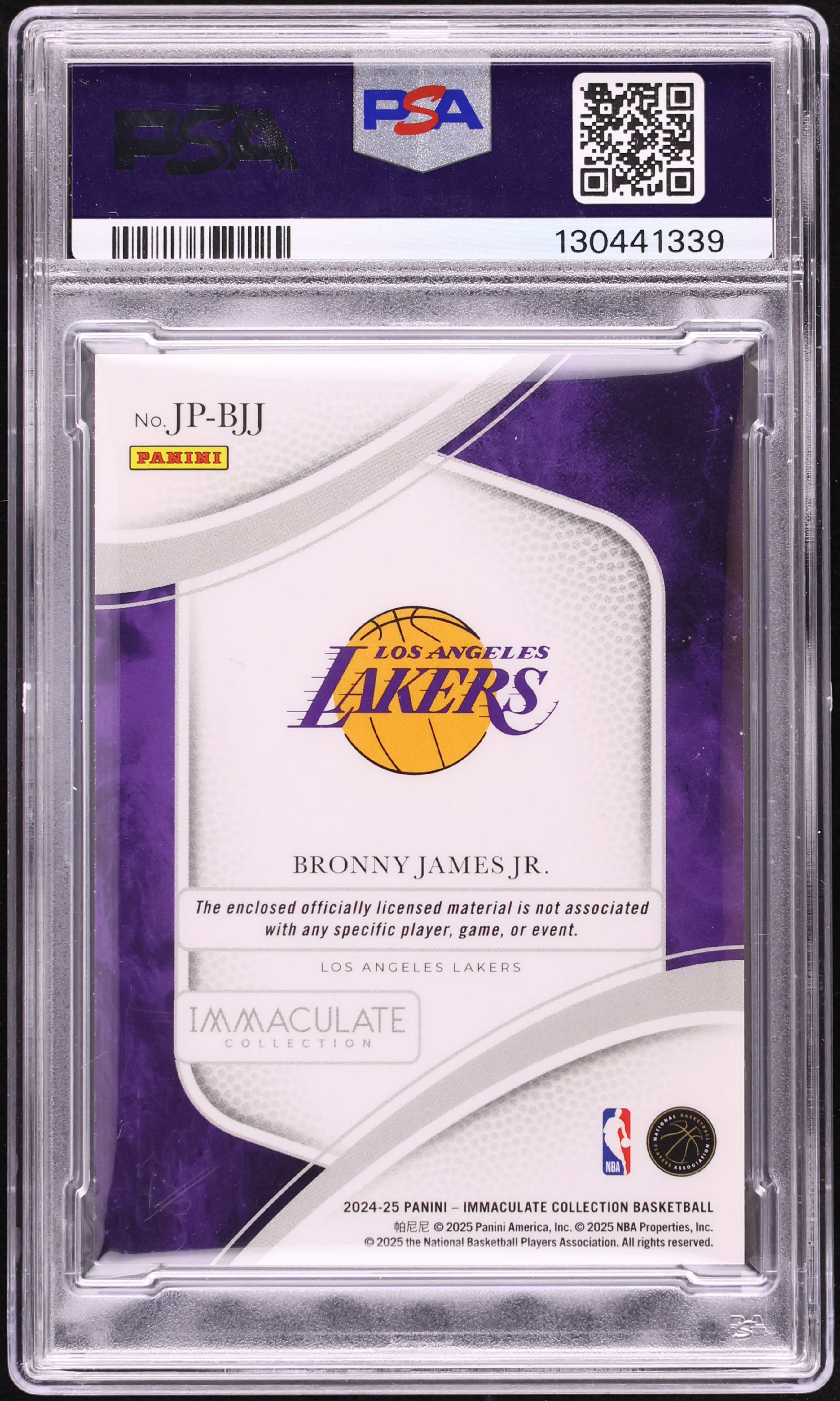 2024 Immaculate Collection Jumbo Number Bronny James Jr. ROOKIE 