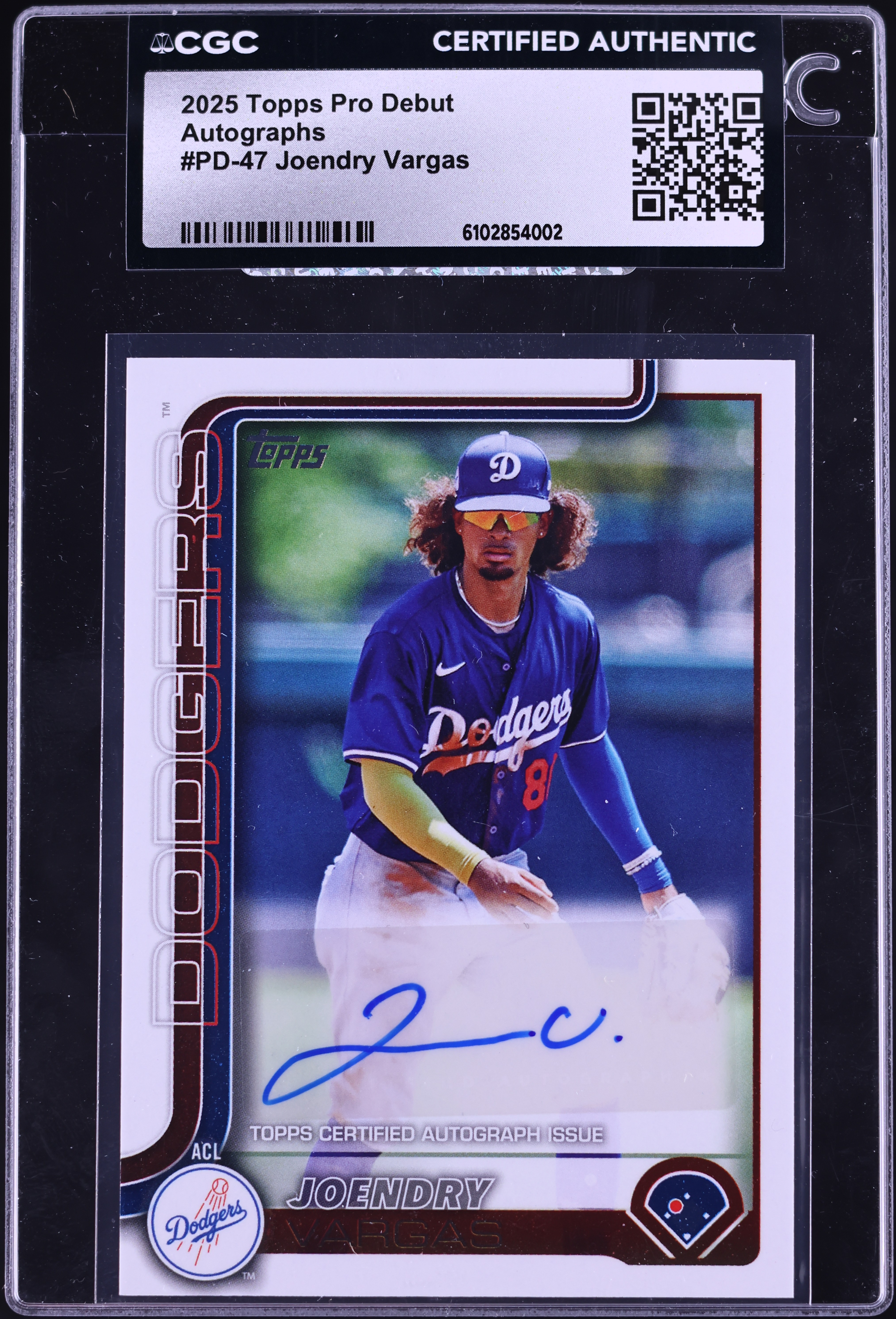 2025 Topps Pro Debut Joendry Vargas AUTO #PD-47 CGC AUTH on 