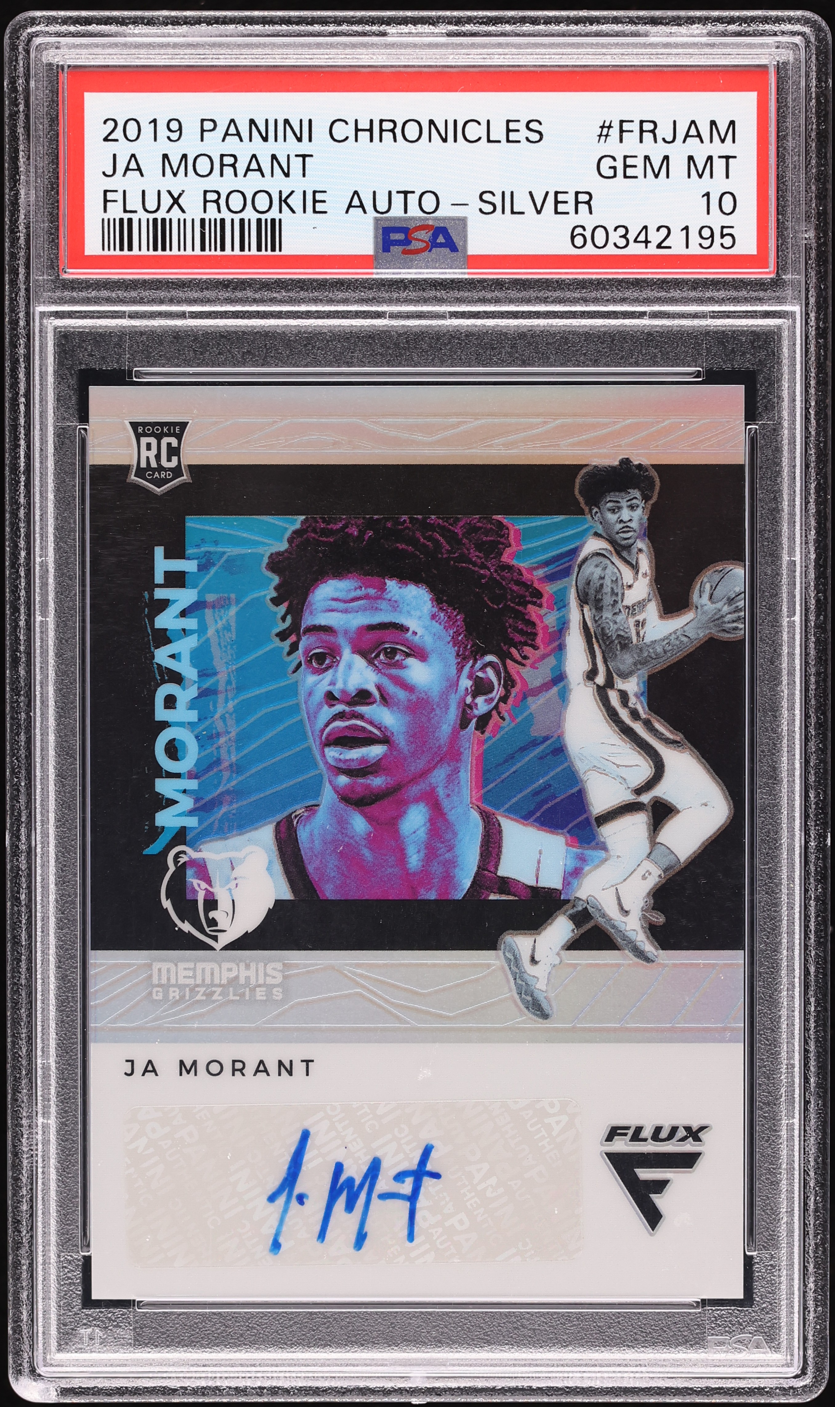 2019 Panini Chronicles Flux Silver Ja Morant ROOKIE AUTO #FRJAM