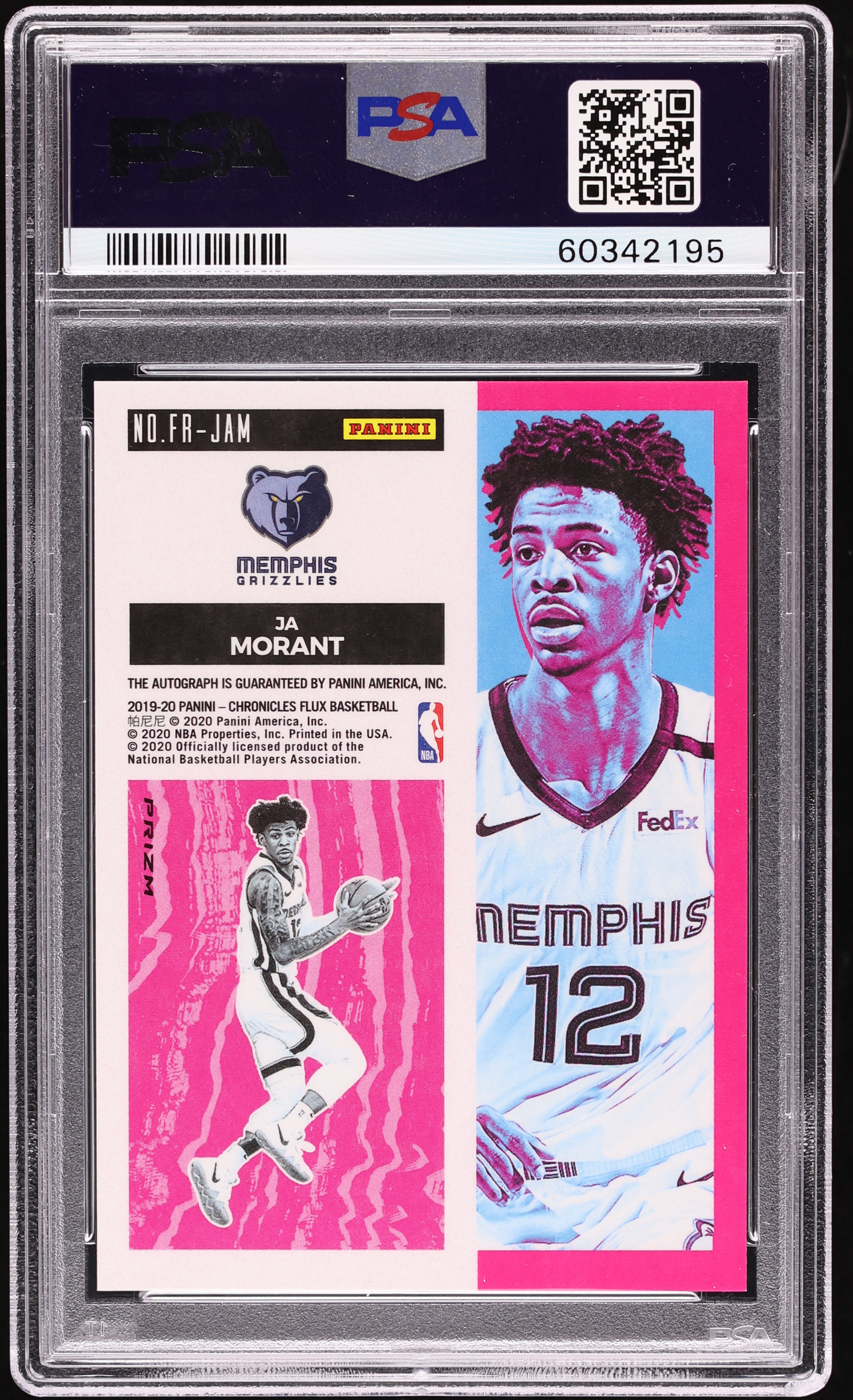 2019 Panini Chronicles Flux Silver Ja Morant ROOKIE AUTO #FRJAM