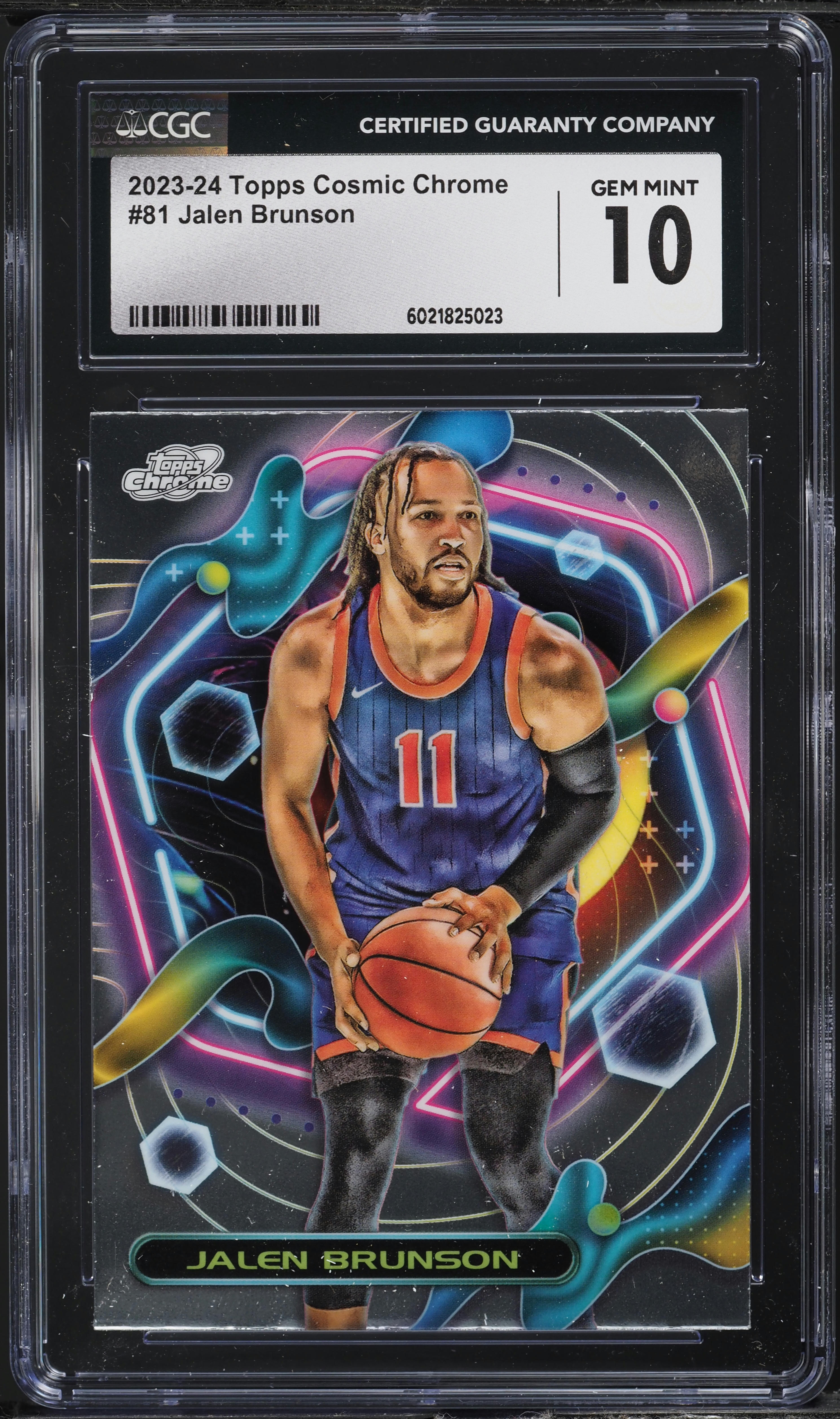 2023 Topps Chrome Cosmic Jalen Brunson #81 CGC 10 GEM MINT on 