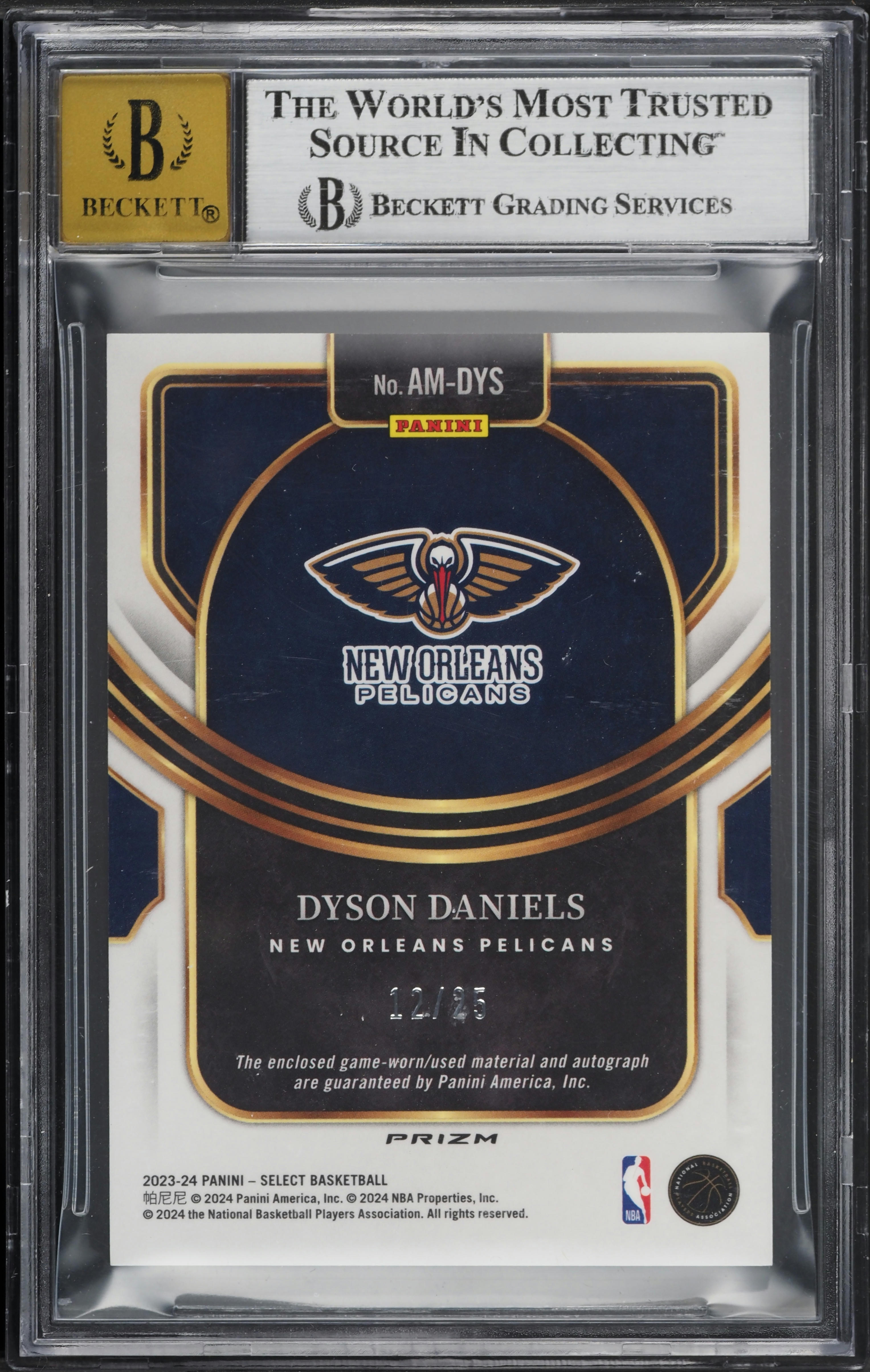 2023 Select Tie-Dye Prizm Dyson Daniels PATCH AUTO /25 #AM-DYS BGS