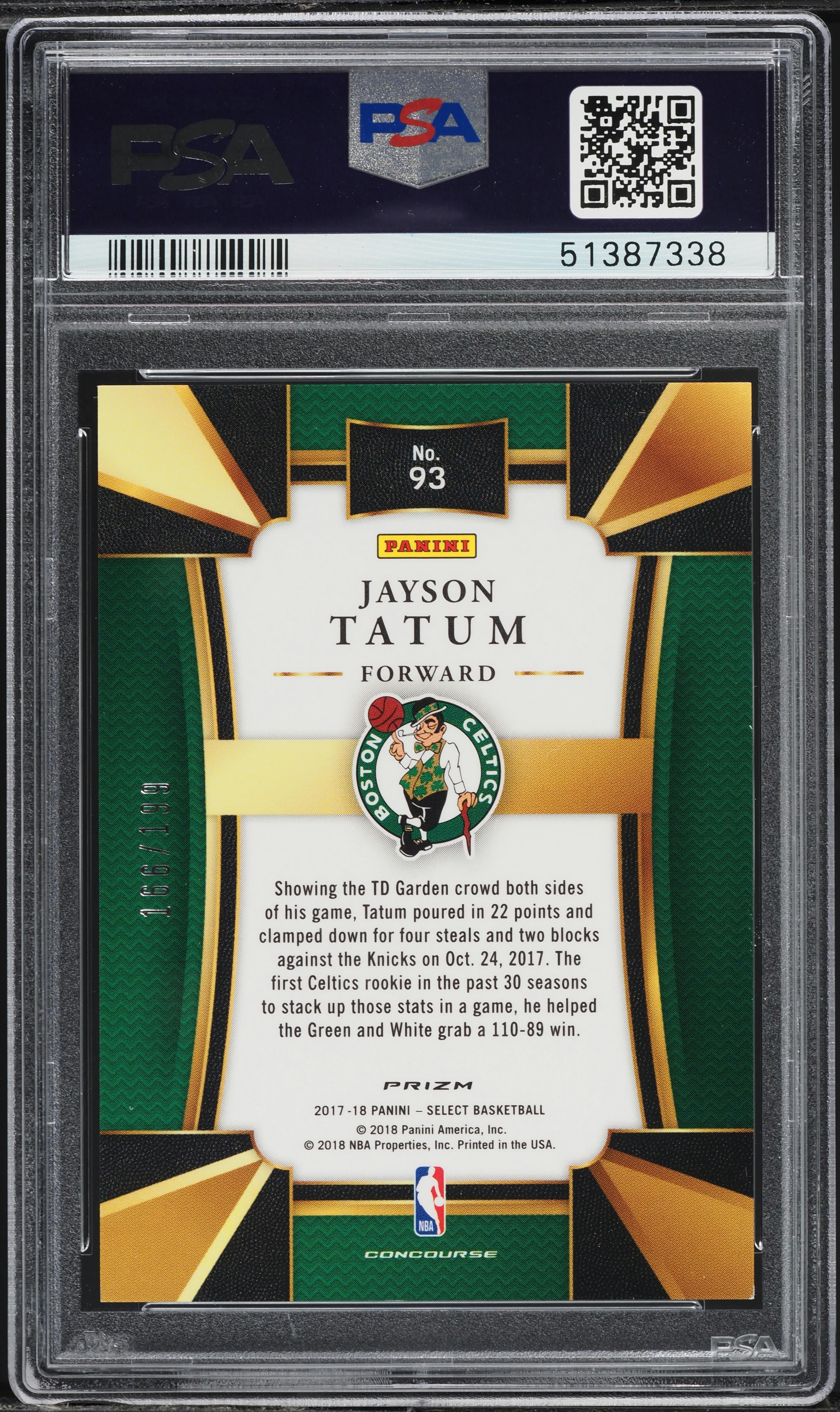 2017 Select Concourse Maroon Prizm Jayson Tatum ROOKIE /199 #93