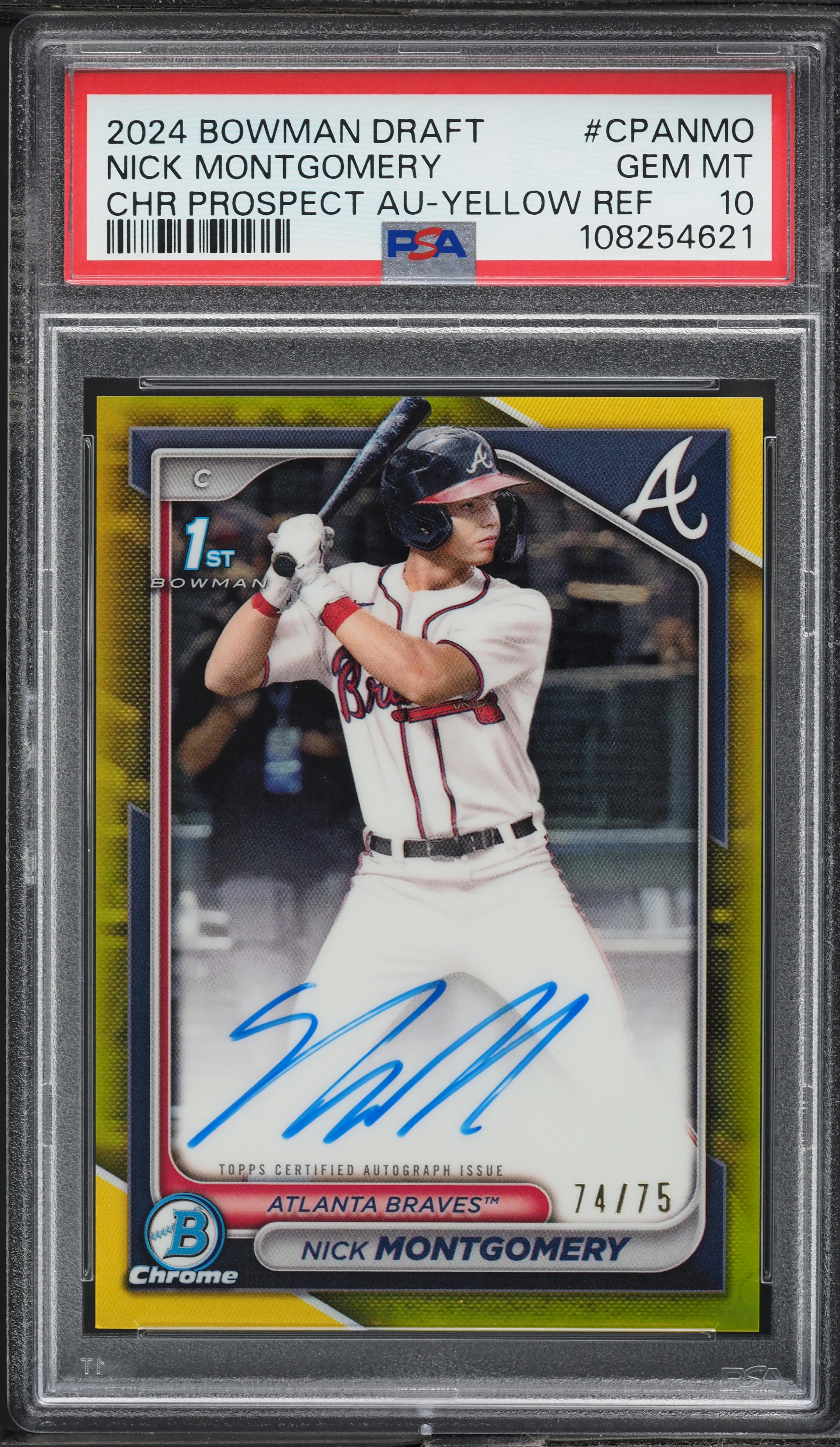 2024 Bowman Draft Chrome Yellow Nick Montgomery AUTO /75 #CPANMO 
