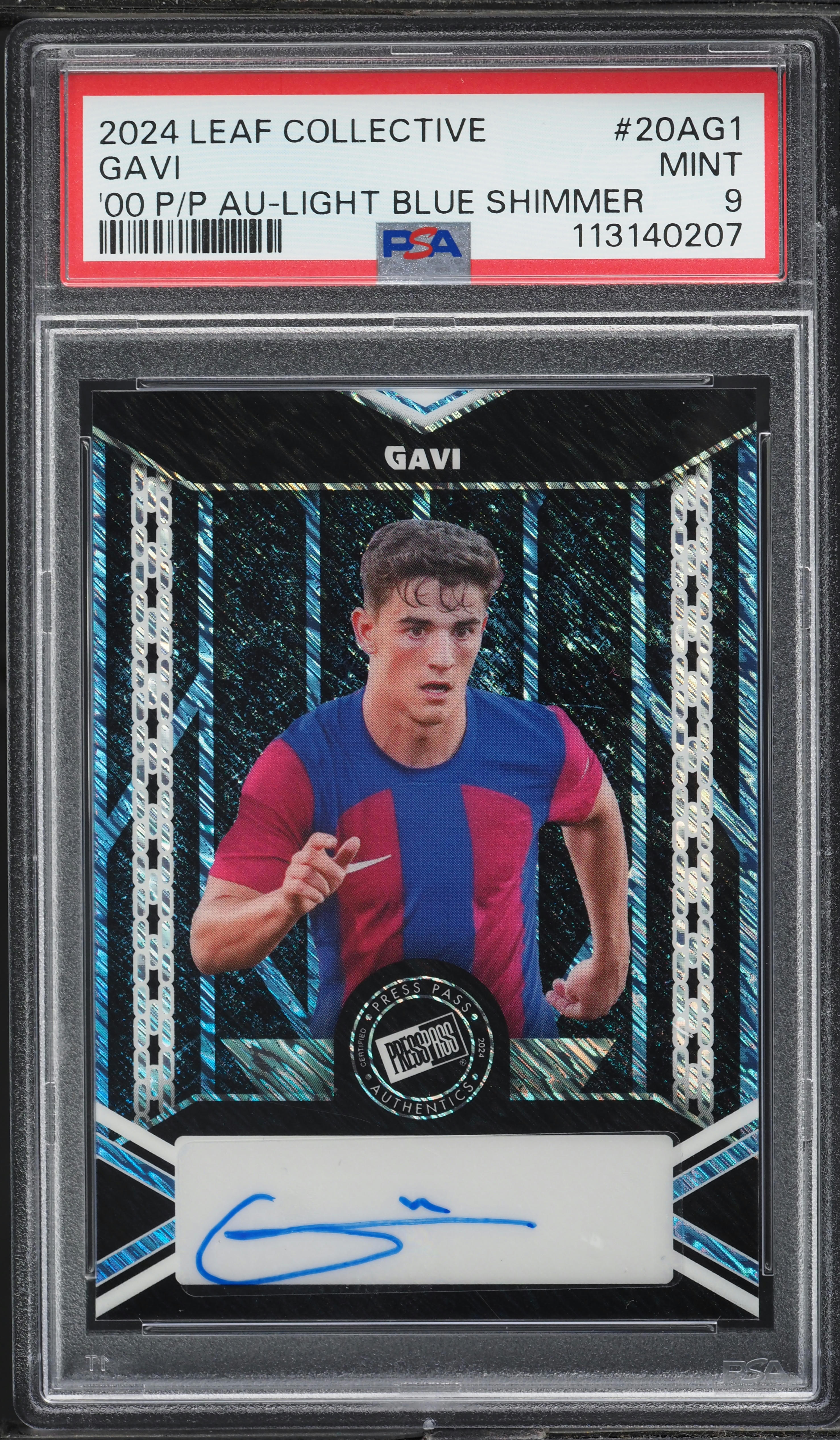 2024 Leaf Collective '00 Press Pass Light Blue Shimmer Gavi AUTO