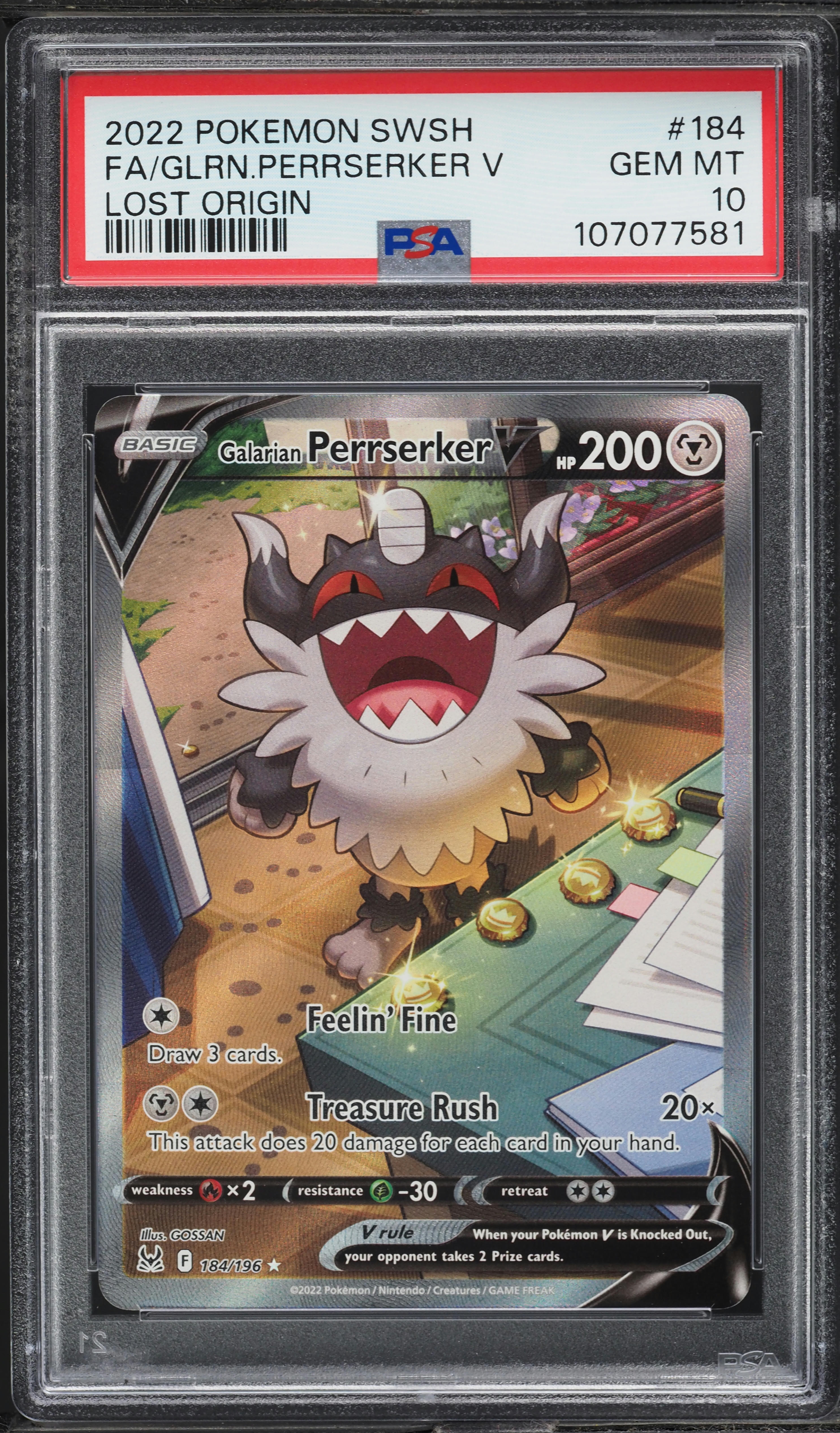 galarian perrserker pokemon card value S4a 286/190 Shiny 2020 MINT Japanese If heads Galarian Perrserker V (Alternate Full
