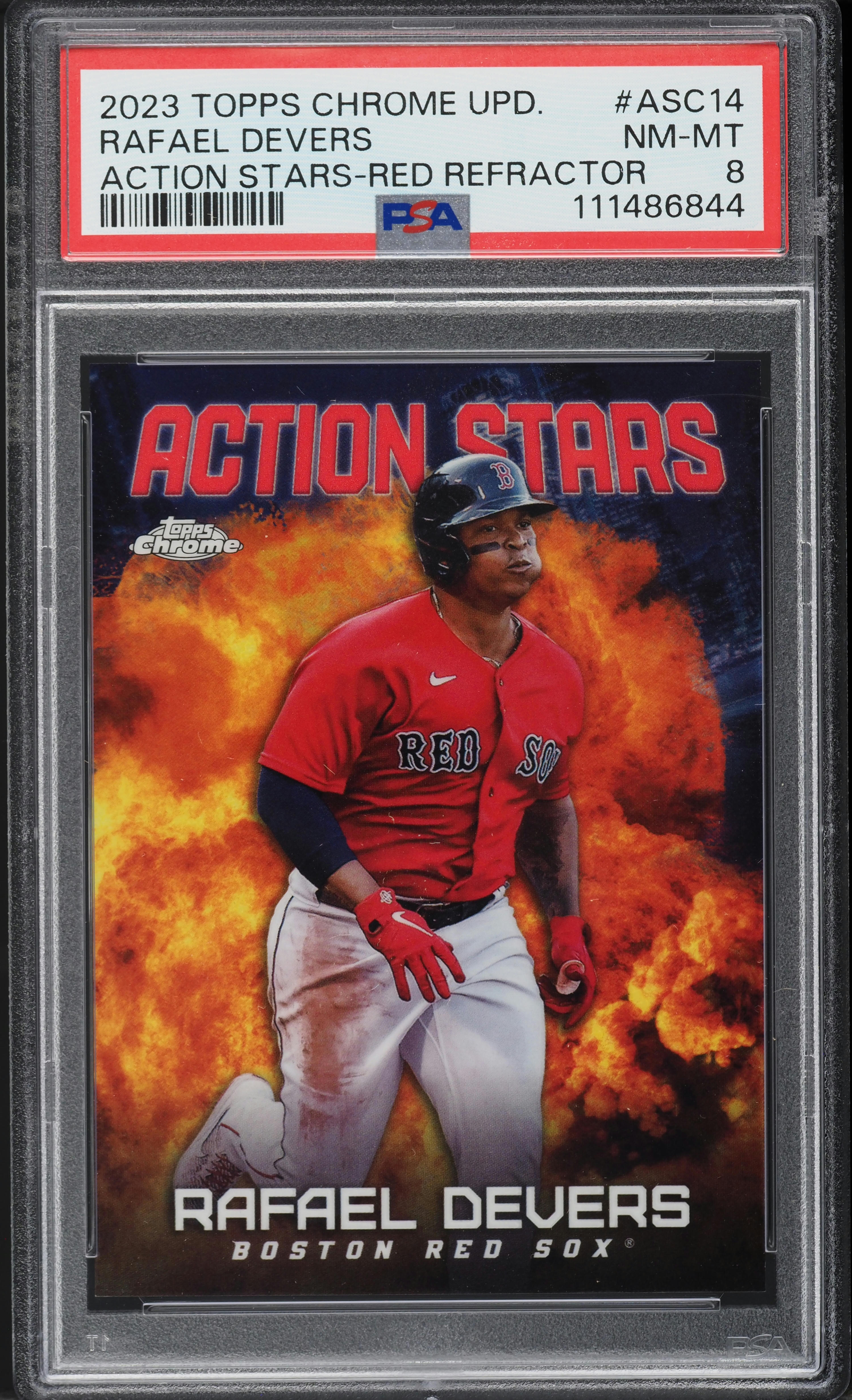 2023 Topps Chrome Update Action Stars Red Refractor Rafael Devers