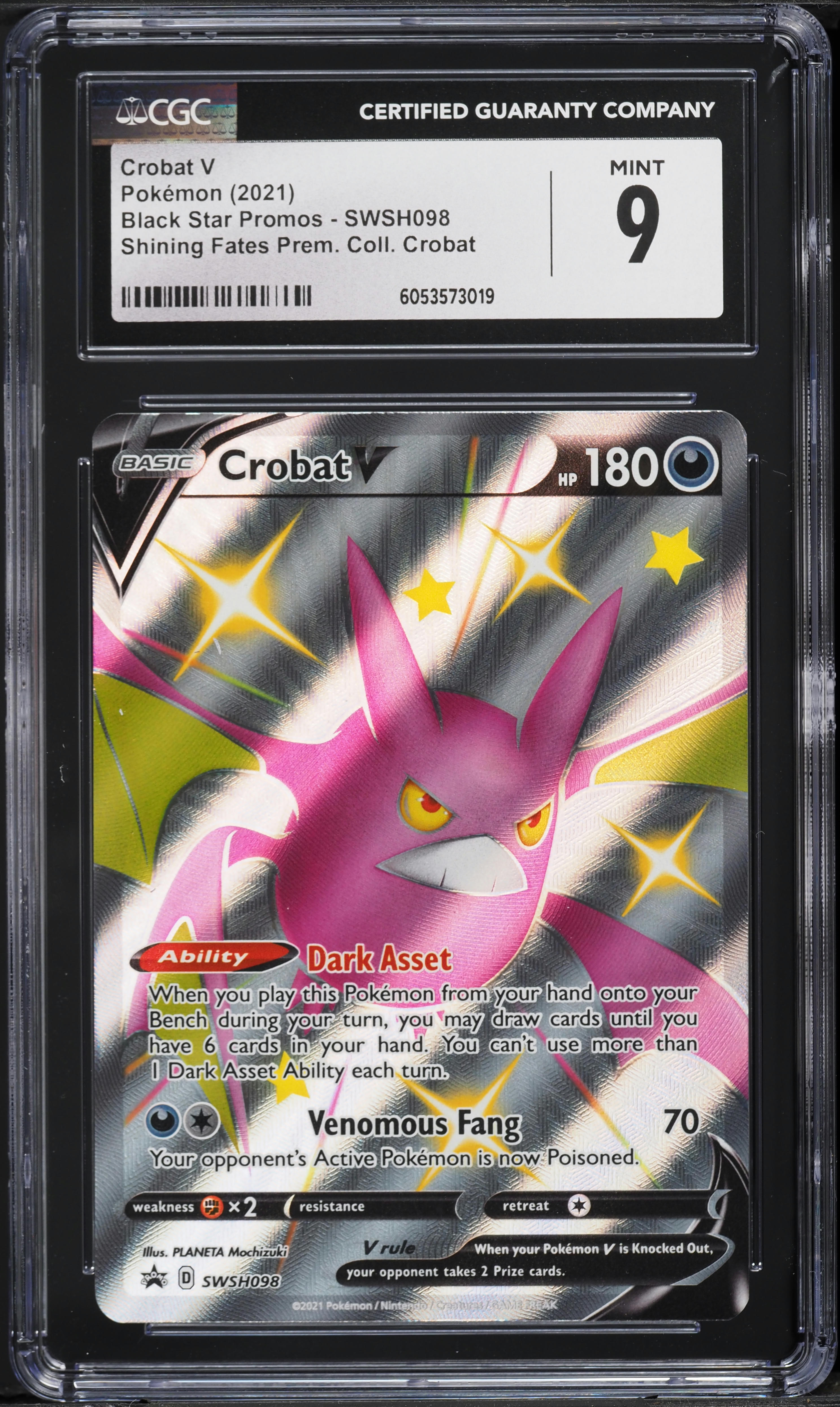 shiny crobat pokemon card CGC 10 PRISTINE Japanese 2020 VMAX 320/190 Star V You cant use more than 1 Dark Asset Ability each turn Crobat V & Crobat VMAX