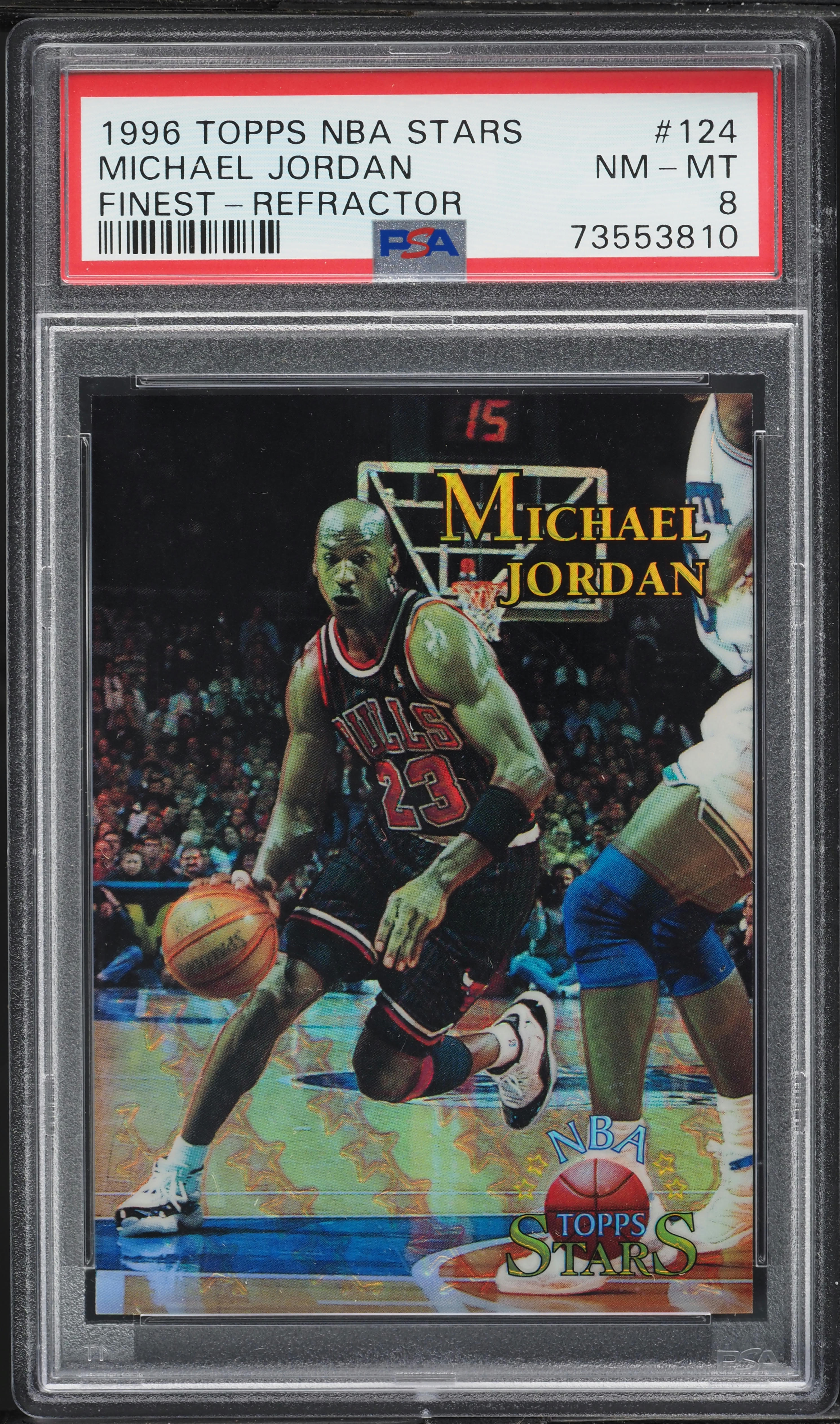 1996 Topps NBA Stars Finest Refractor Michael Jordan #124 PSA 8 NM