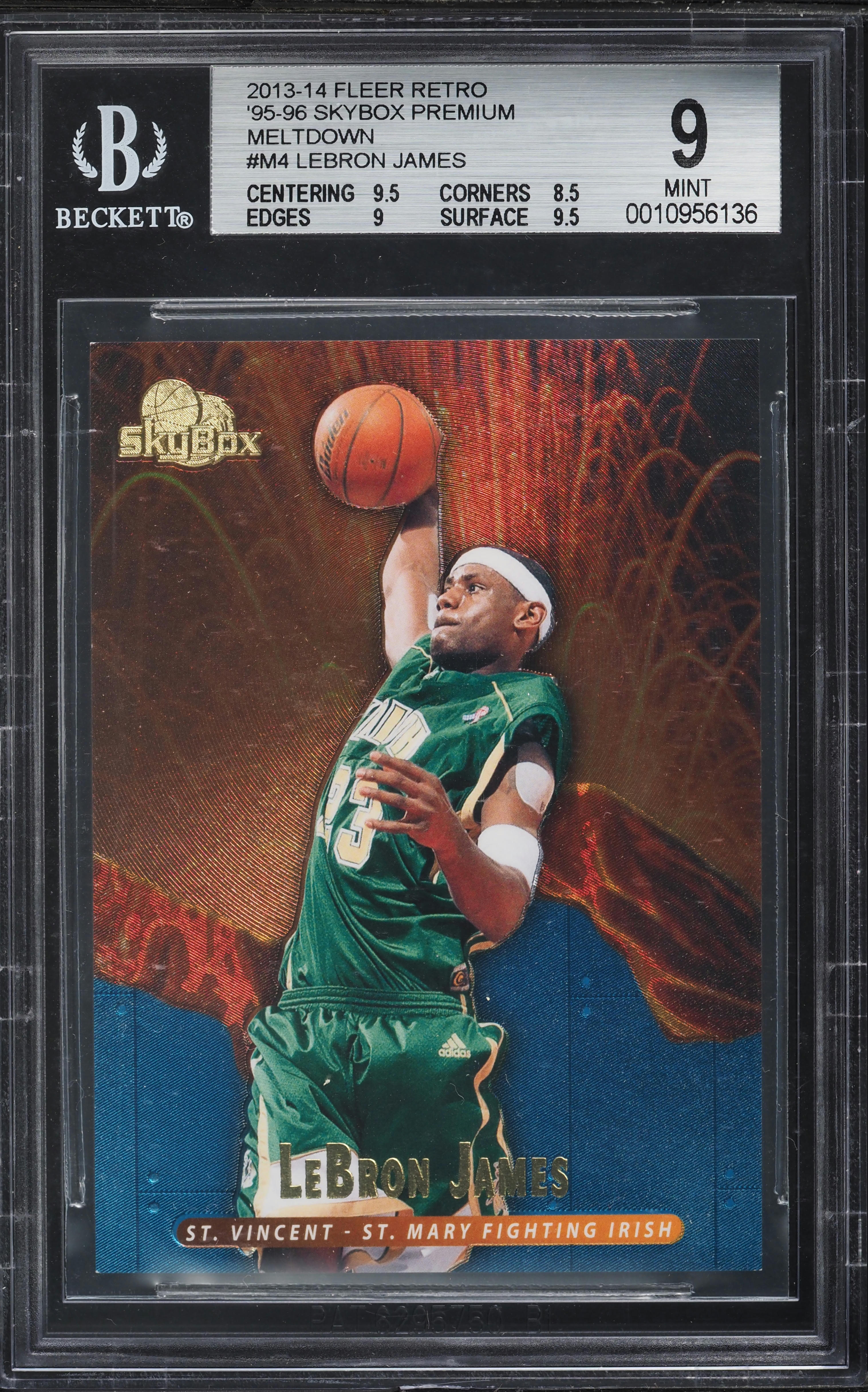 2013 Fleer Retro '95 Skybox Premium Meltdown LeBron James #M4 BGS