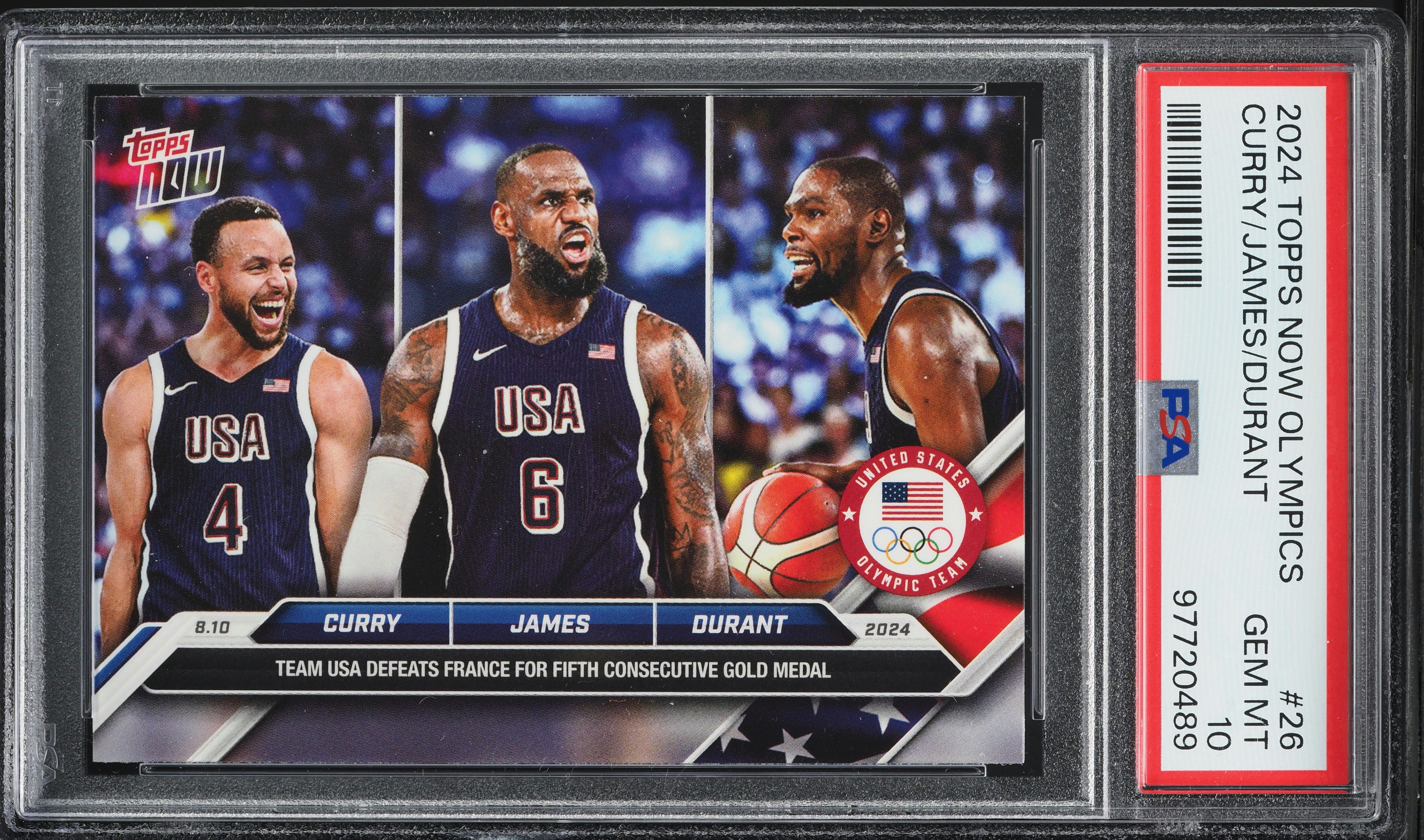 2024 Topps Now Olympics Stephen Curry LeBron James Kevin Durant 