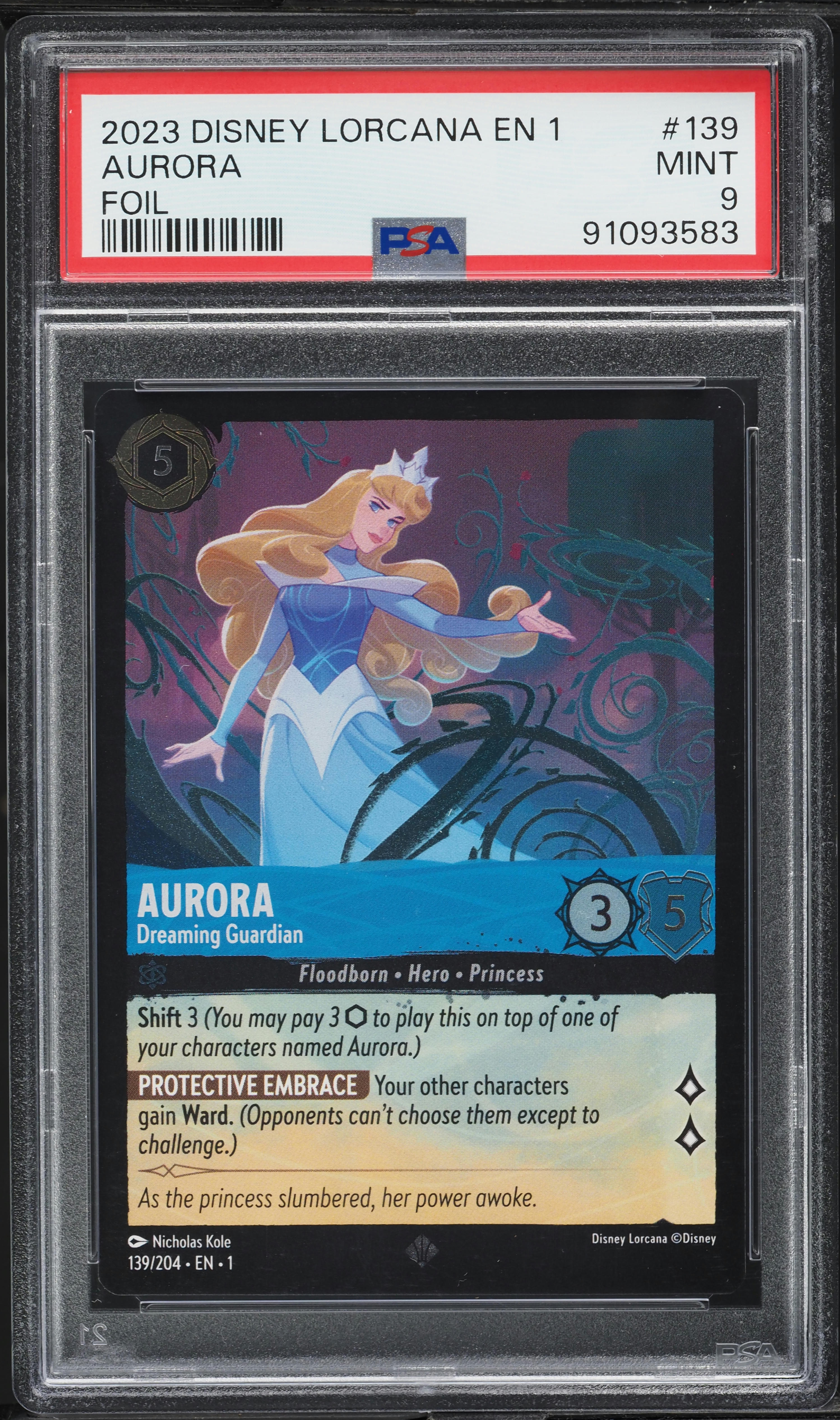 2023 Disney Lorcana The First Chapter Foil Aurora #139 PSA 9 MINT