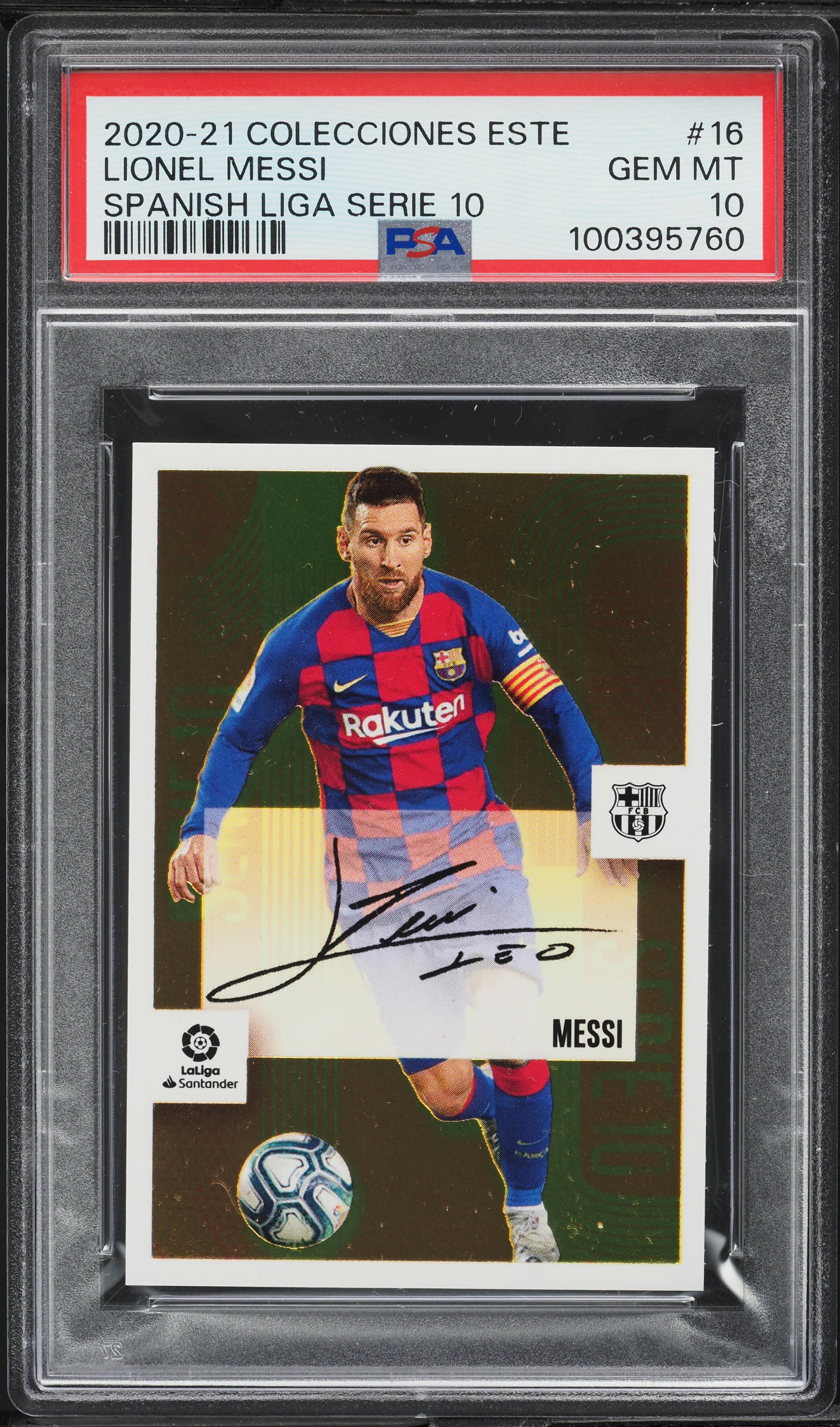 2020 Panini Colecciones Este La Liga Lionel Messi #16 PSA 10 GEM