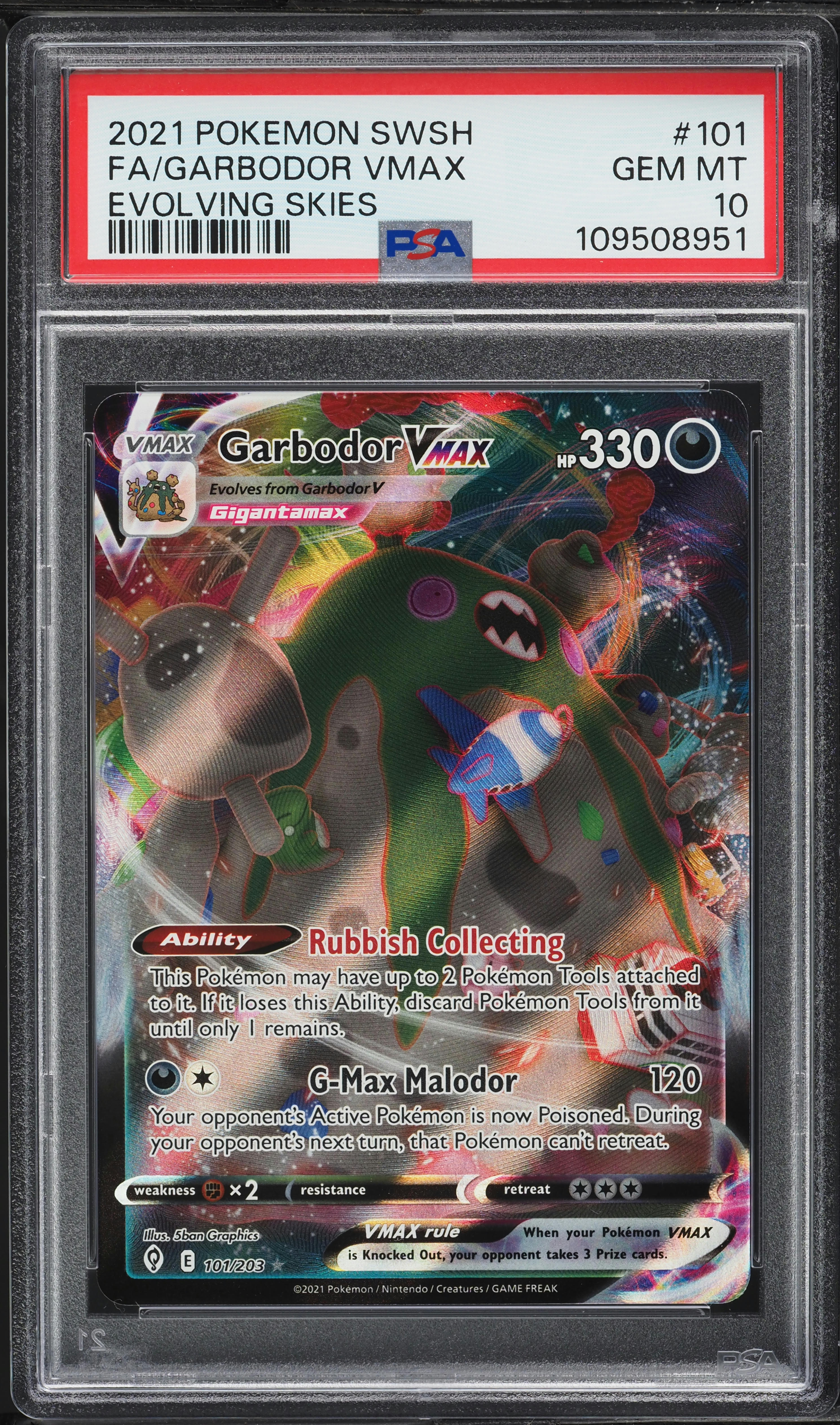 garbodor vmax pokemon card value V & Lot - 101/203 - Evolving Skies that Pokemon cant retreat 081-067 Garbodor VMAX Rara Segreta