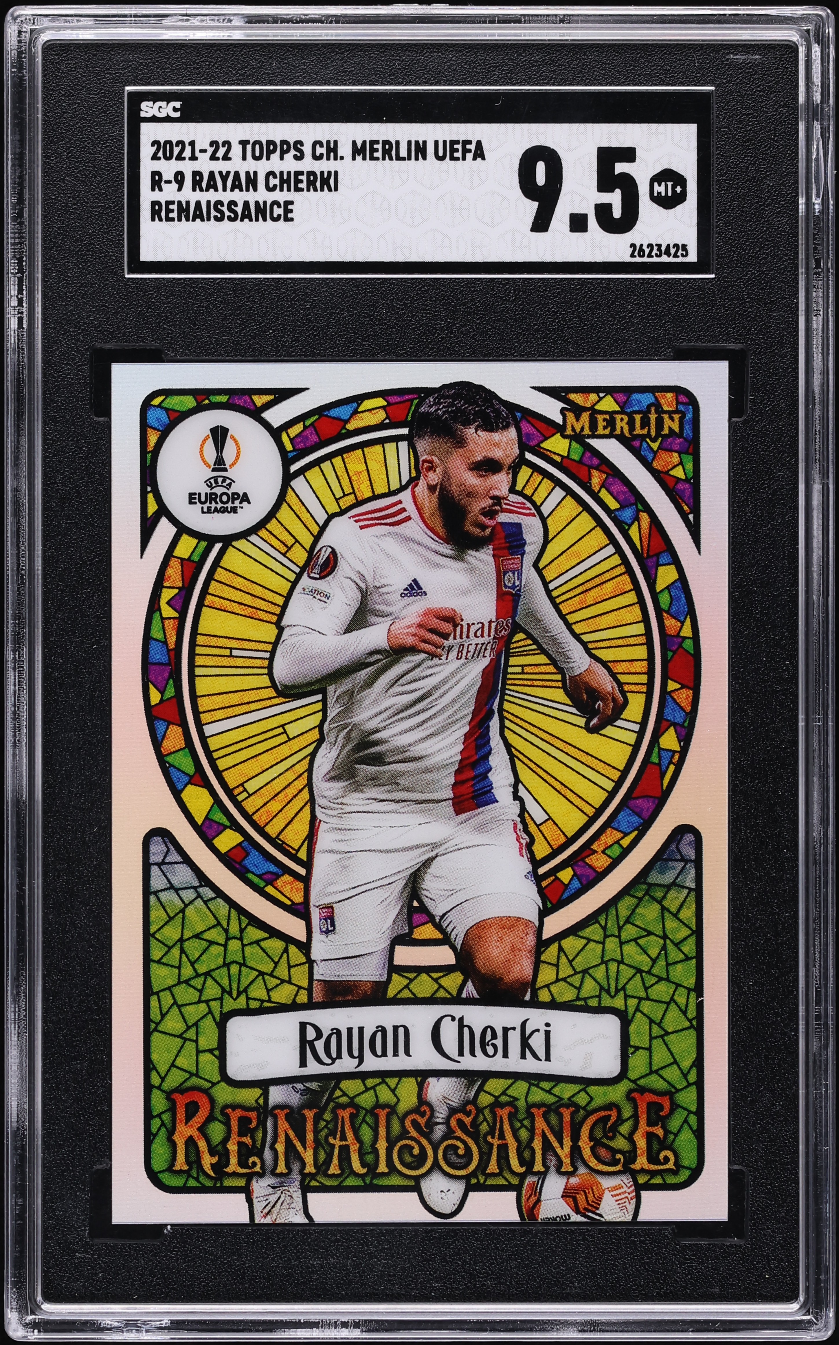 2021 Topps Chrome Merlin UEFA Renaissance Rayan Cherki ROOKIE #R-9