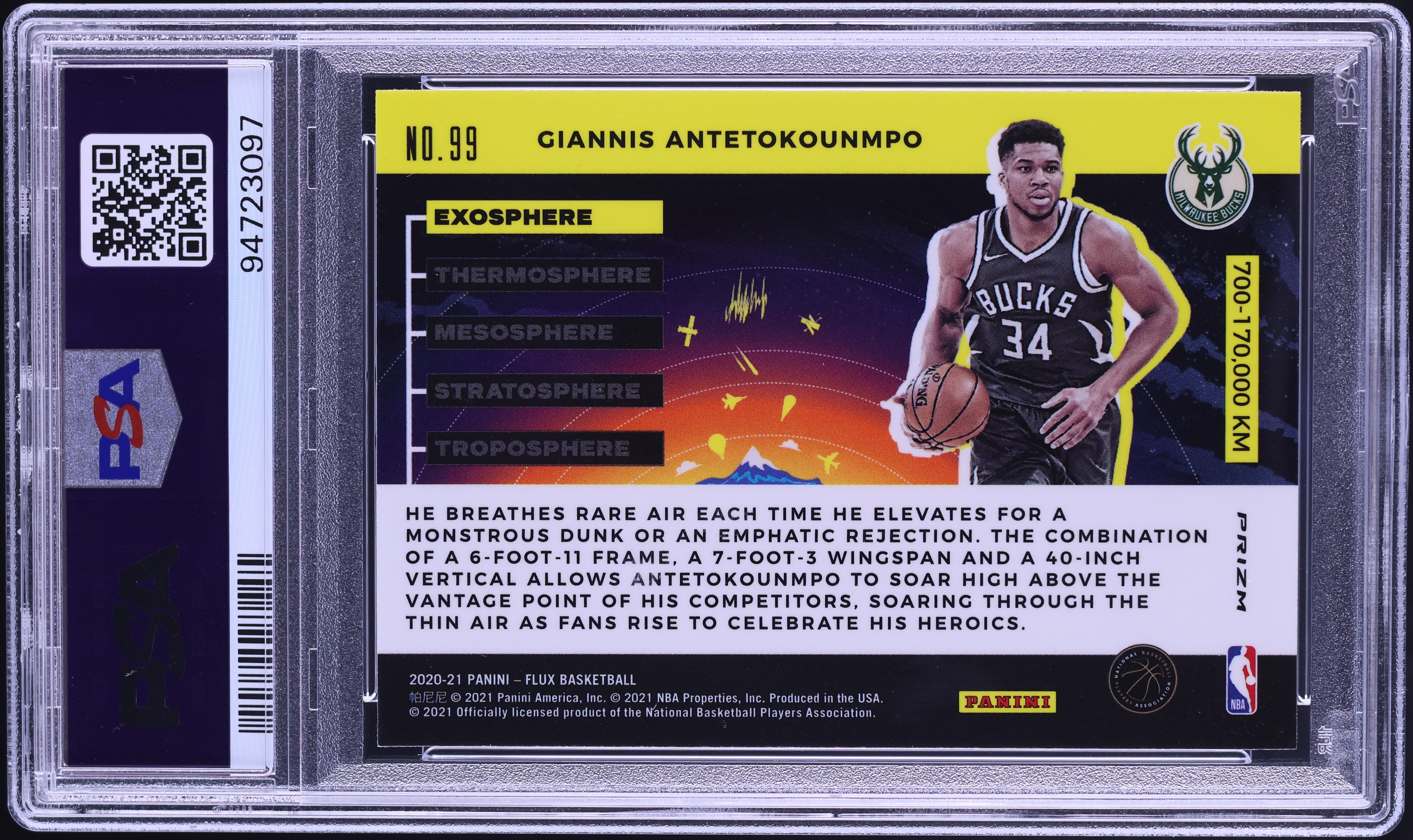 2020 Panini Flux Atmosphere Exosphere Giannis Antetokounmpo #99 